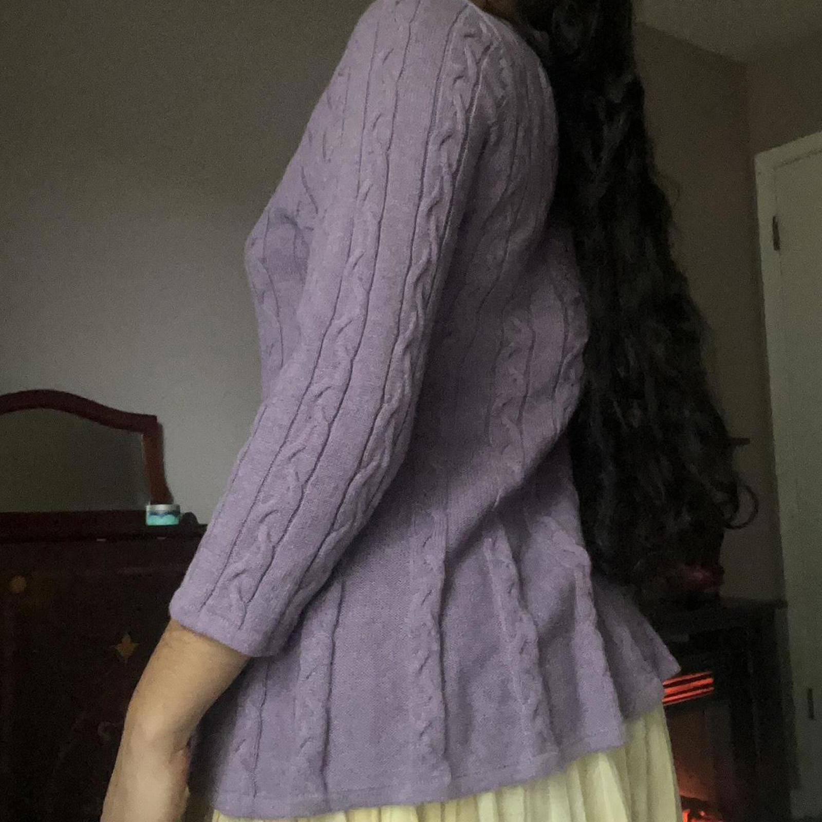 Croft & Barrow Purple knitted button up top #knitwear Size S / US 4 / IT 40 - 4 Thumbnail
