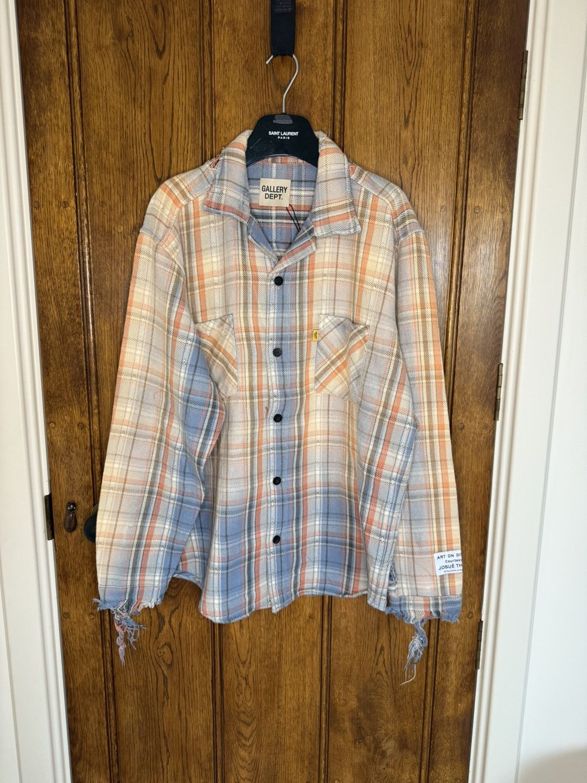 Gallery Dept. Gallery Dept Marley Distressed Checked Cotton-Flannel Shirt Size US XL / EU 56 / 4 - 1 Thumbnail
