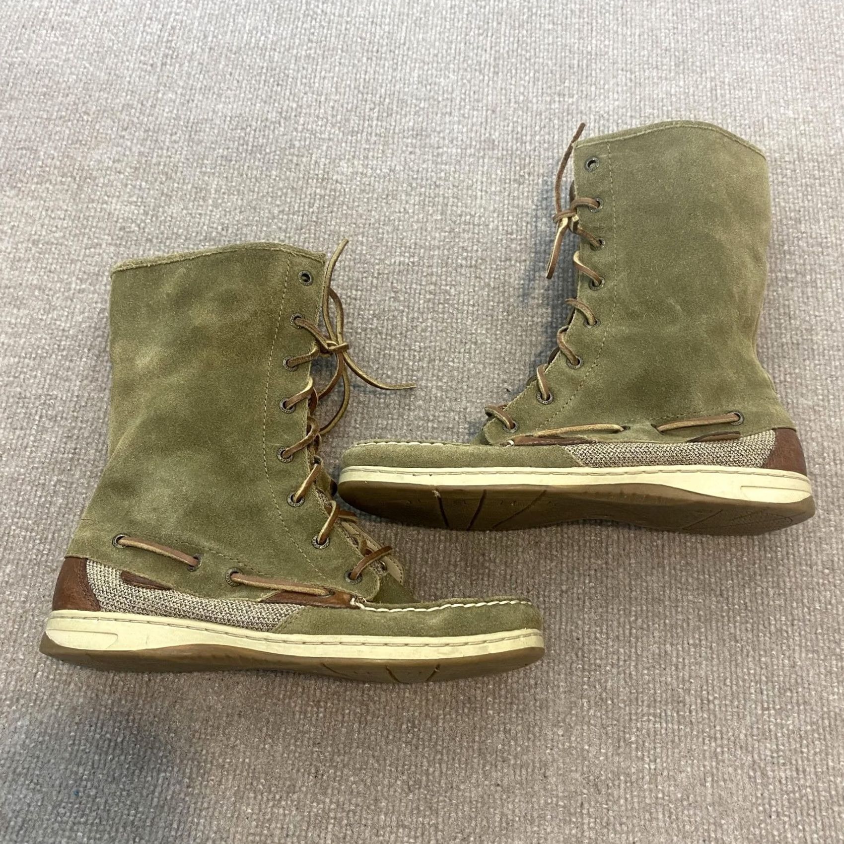 Sperry Sperry Top-Sider Snow Boots Womens Size 9 Green Suede Leather Mid Calf Lace Up Boots Size US 9 / IT 39 - 2 Thumbnail