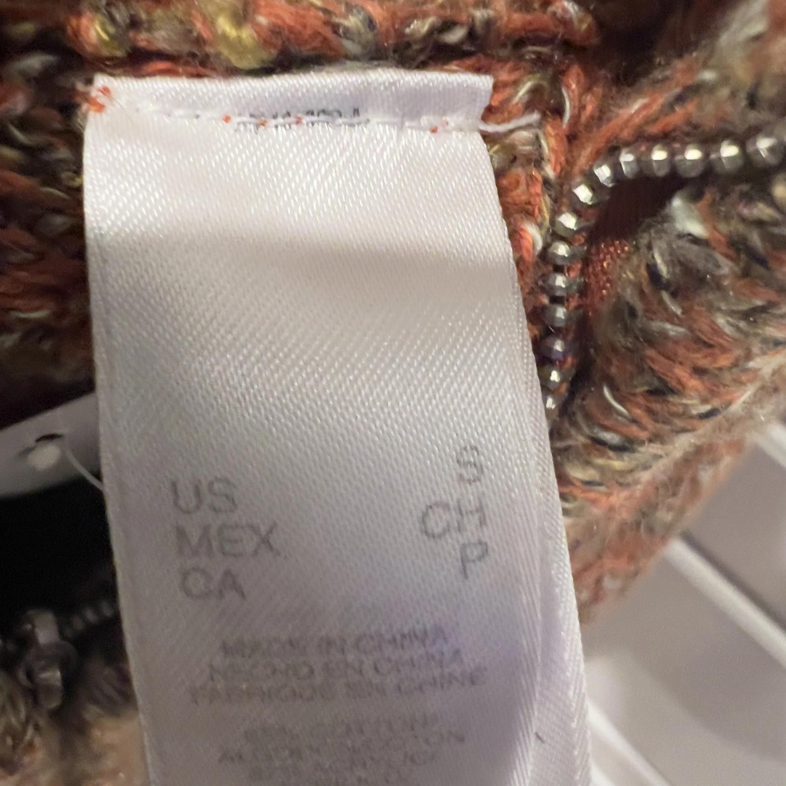 Other Liz Claiborne Women's Orange Ribbed Knit Sweater with Zip Size M / US 6-8 / IT 42-44 - 4 Thumbnail
