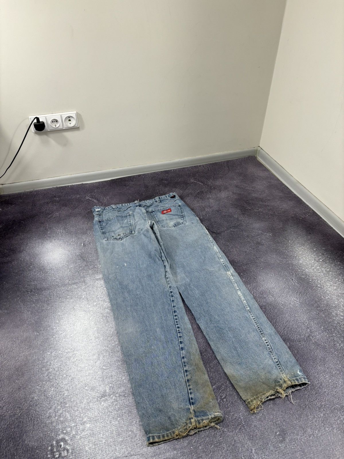 Dickies Vintage 90s Dickies Flame Resistant Faded Denim Baggy Jeans Size US 36 / EU 52 - 3 Thumbnail