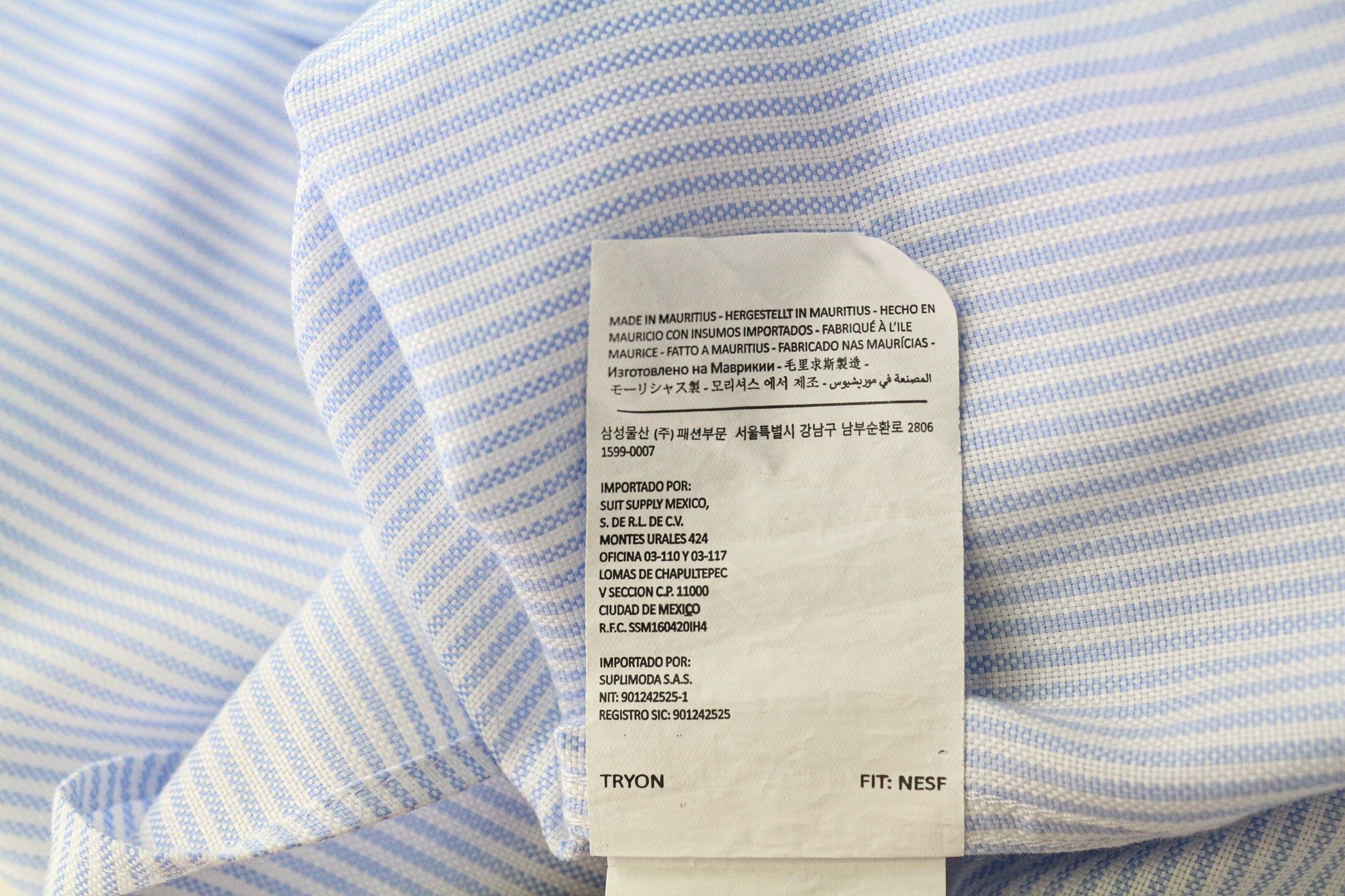 Suitsupply TRY ON XS 38/15 Blue Pinstripe Button Shirt 86600 Size 38R - 7 Thumbnail