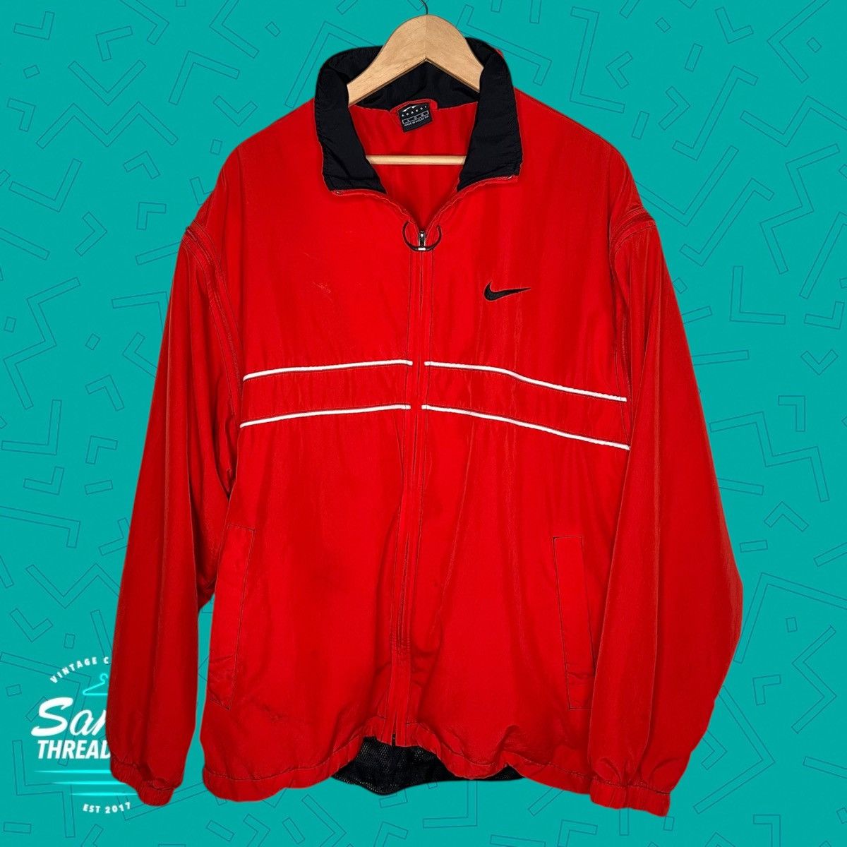 Nike Vintage Nike Agassi windbreaker jacket Size US L / EU 52-54 / 3 - 3 Thumbnail