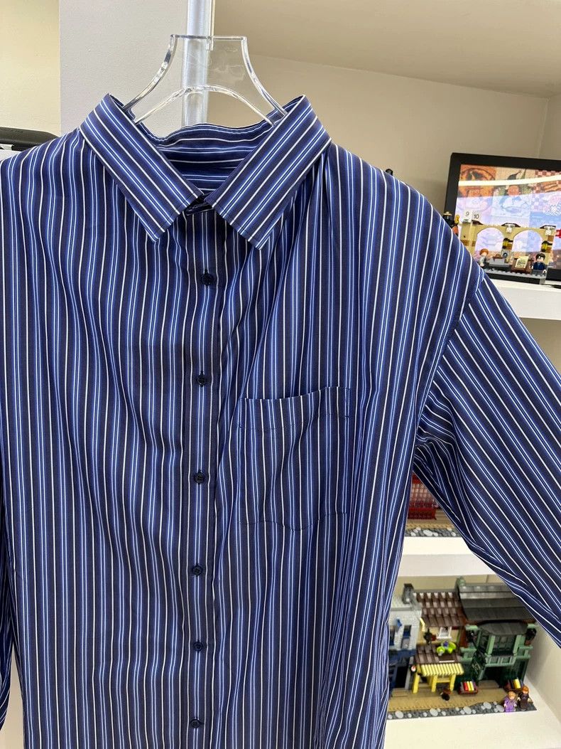 Balenciaga Balenciaga size 39 Blue Stripe Long Sleeve Shirt 2501-Nexta Size US M / EU 48-50 / 2 - 5 Thumbnail
