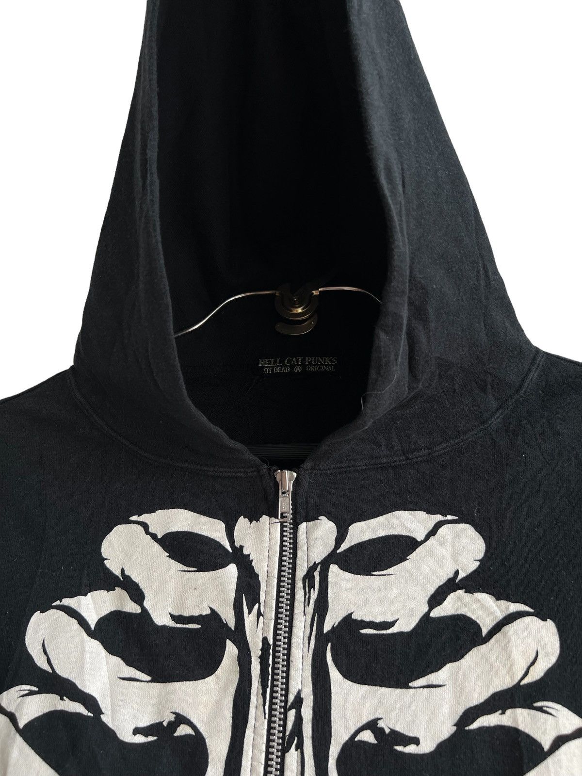 If Six Was Nine 1990s Hell Cat Punks 🇯🇵 3D Skeleton 💀 Full Zipper Hoodie Size US S / EU 44-46 / 1 - 6 Thumbnail