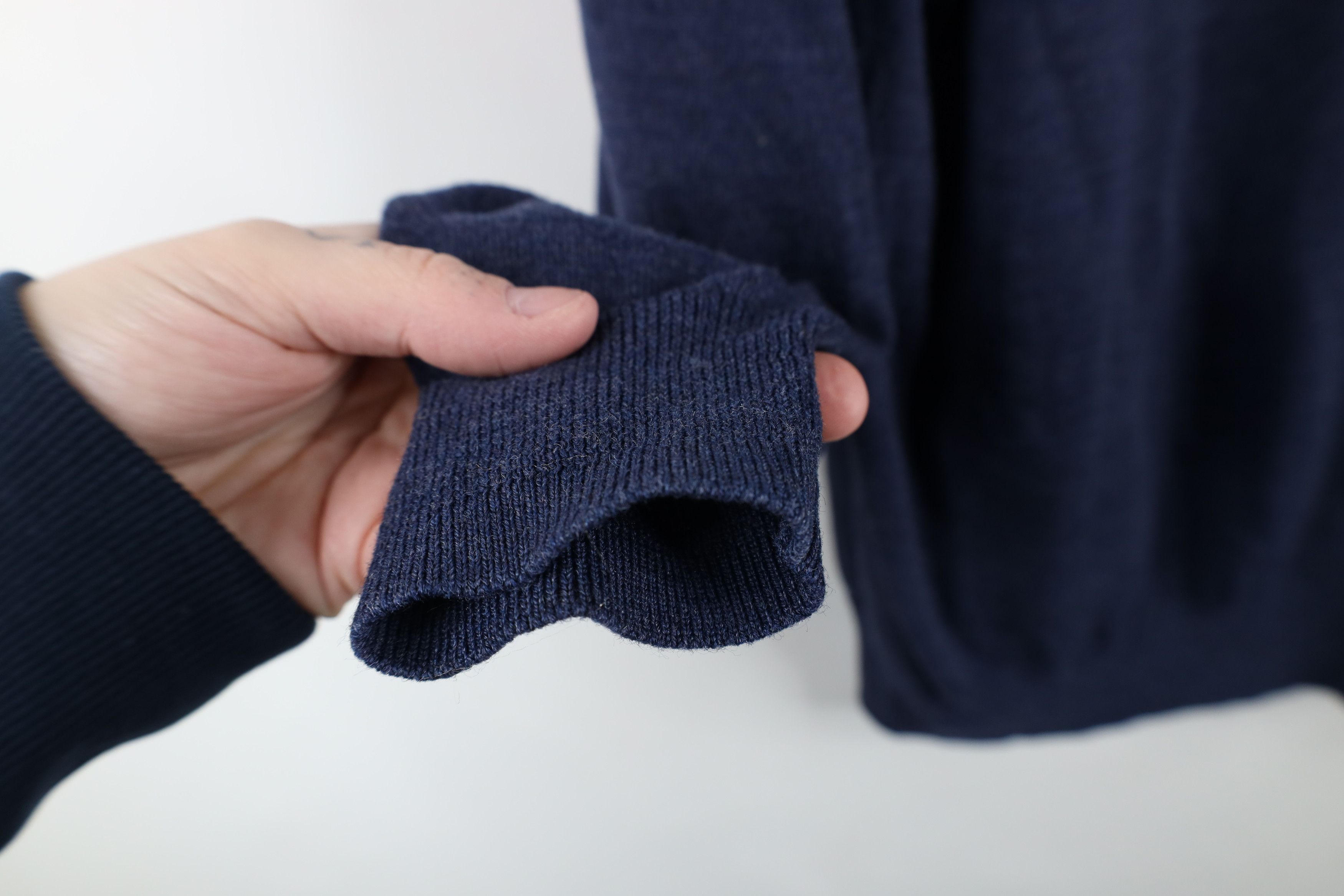 Vintage Vintage 90s Streetwear Wool Blend Knit Collared Sweater Blue Size US XL / EU 56 / 4 - 6 Thumbnail