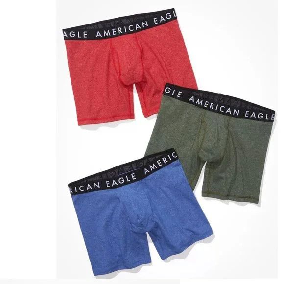 American Eagle Outfitters AEO Solid 6 Classic Regular Boxer Briefs  Underwear 3 Pack