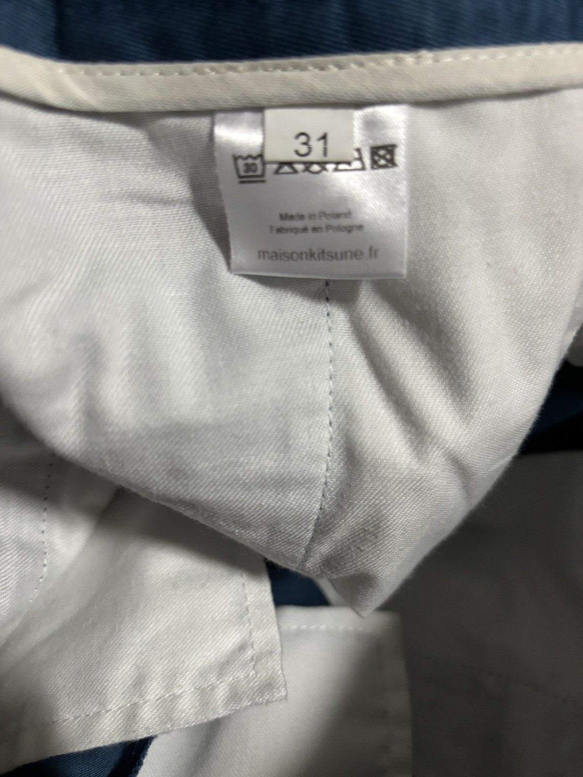 Maison Kitsune Maison Kitsune Blue Cotton Pants Size US 31 - 4 Thumbnail