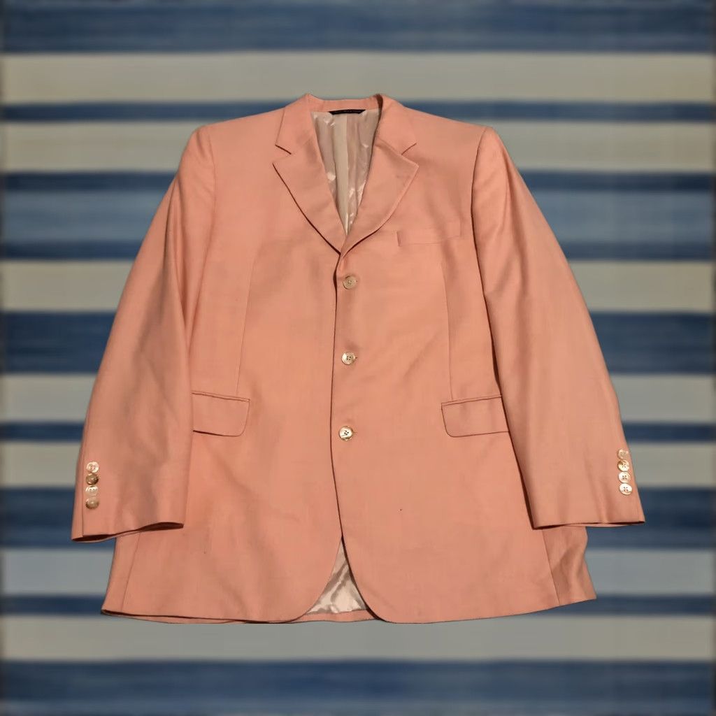 Jack Victor VINTAGE Jack Victor Sport Coat Blazer Pink Cashmere Jacket Long 44 Mens Regular Long Sleeve 3-Button Size 44R - 1 Thumbnail