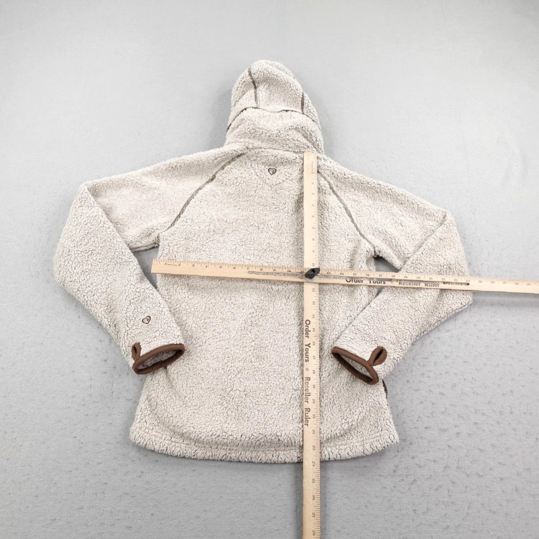 Vintage Kuhl Jacket Womens S Beige Sherpa Fleece Deep Pile Flight Sweater Full Zip Size S / US 4 / IT 40 - 4 Thumbnail