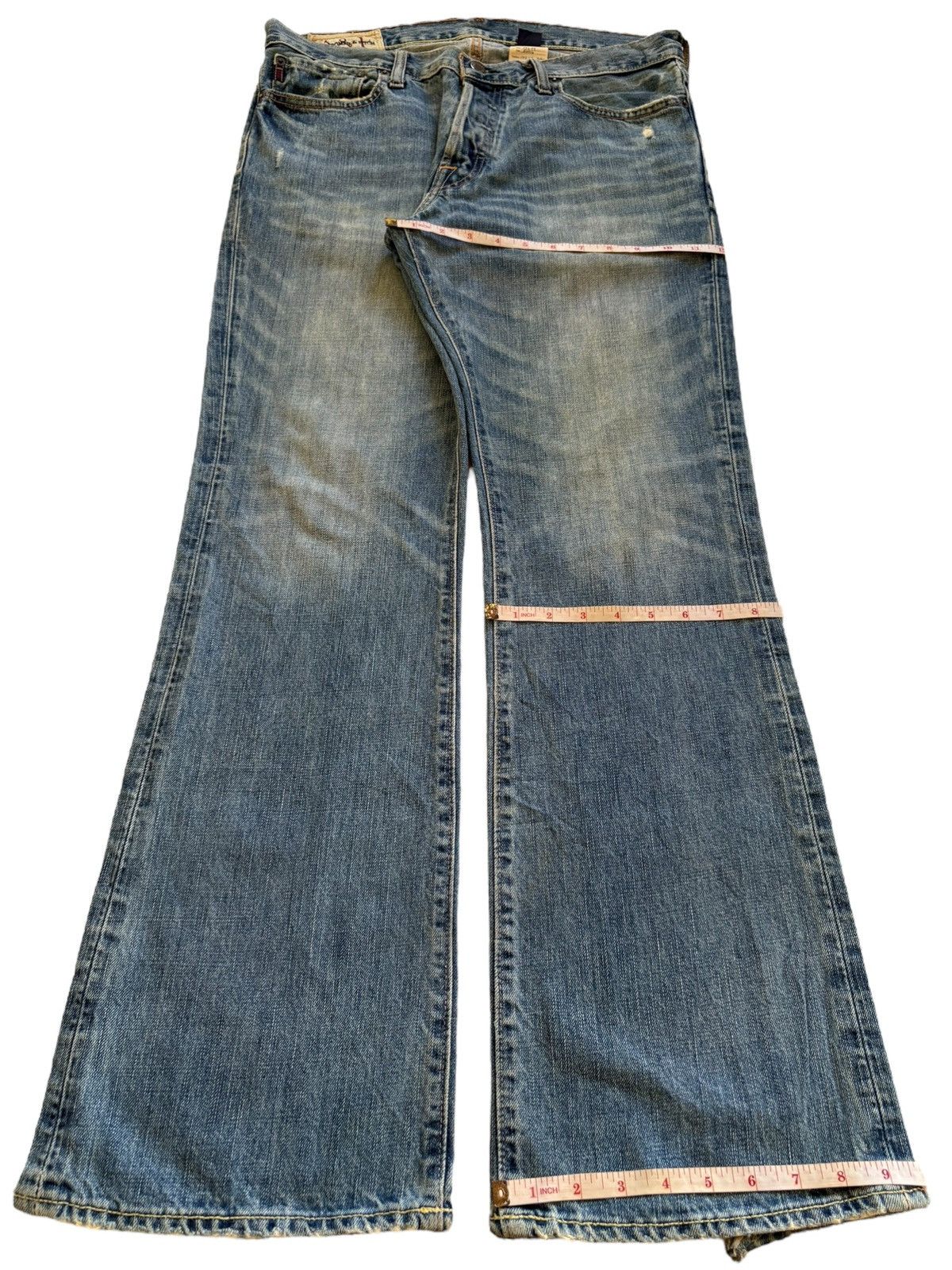 Abercrombie & Fitch Vintage Abercrombie & Fitch Mud Wash Ripped Flare Jeans Size US 34 / EU 50 - 14 Thumbnail