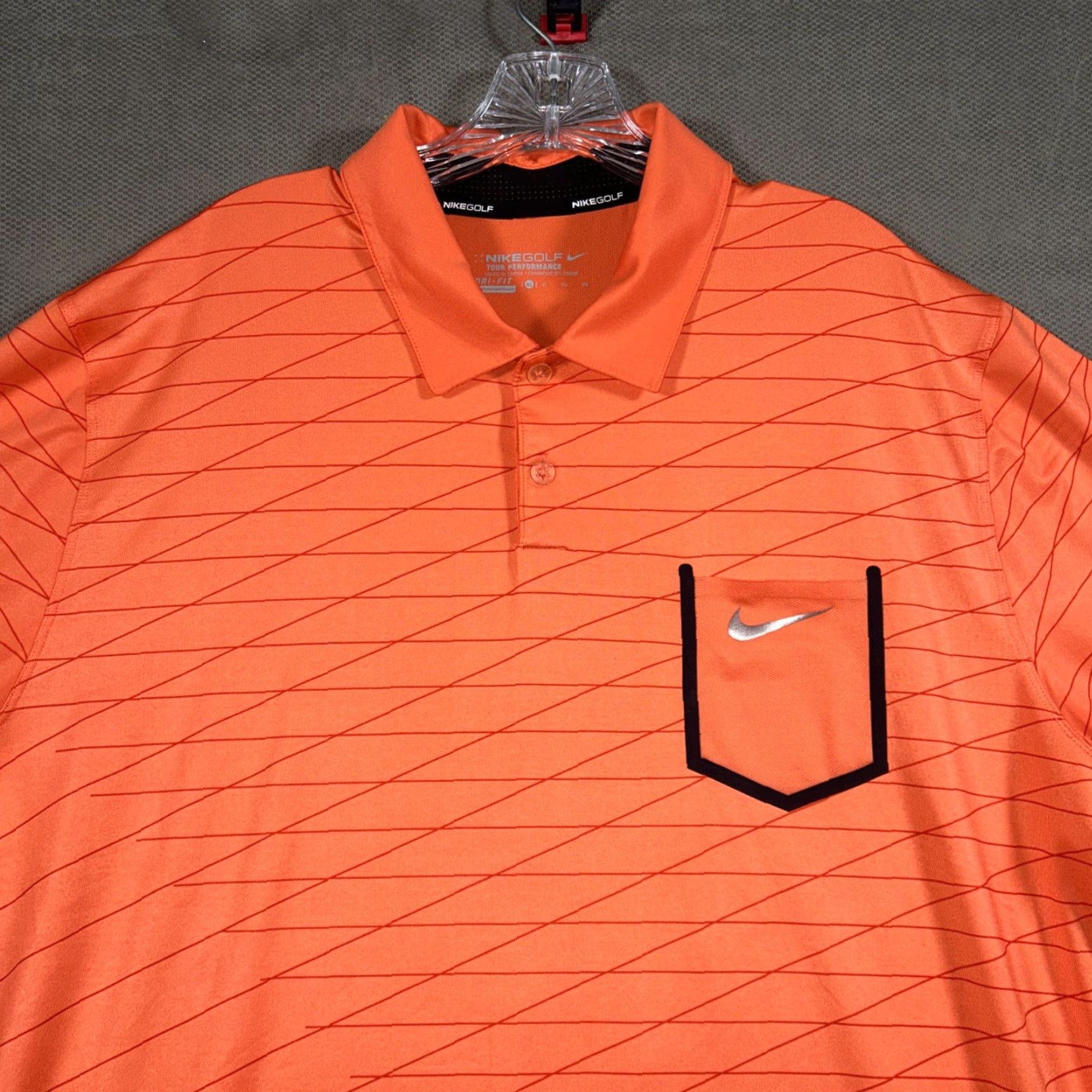 Nike Nike Golf Polo Shirt Mens XL Tour Performance Orange Black Short Sleeve Dri Fit Size US XL / EU 56 / 4 - 2 Thumbnail