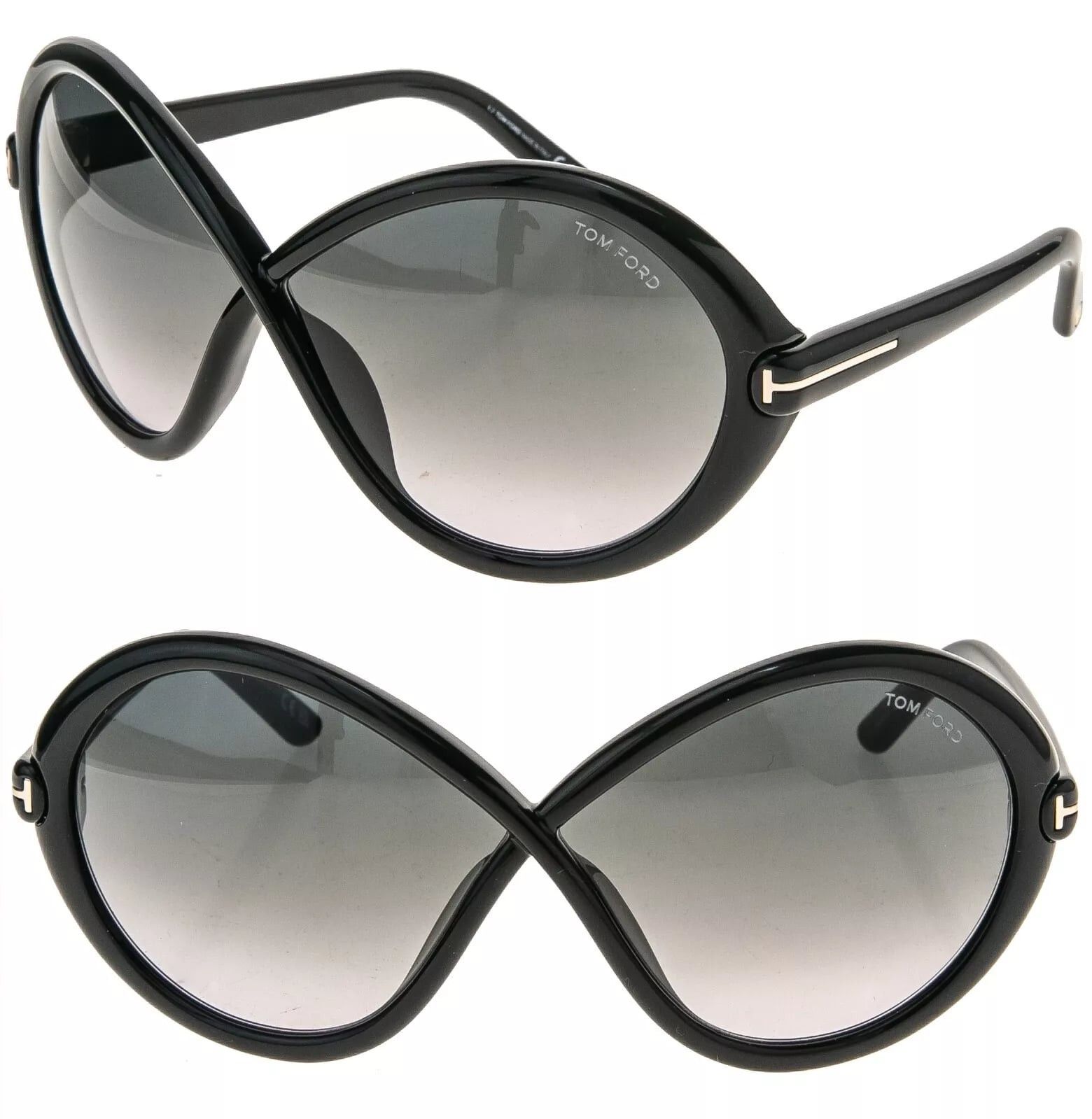 Tom Ford Sunglasses TF1070-01B-68 New with tags NEW TOM FORD TF 1070 01B SHINY BLACK SMOKE AUTHENTIC  main image 3