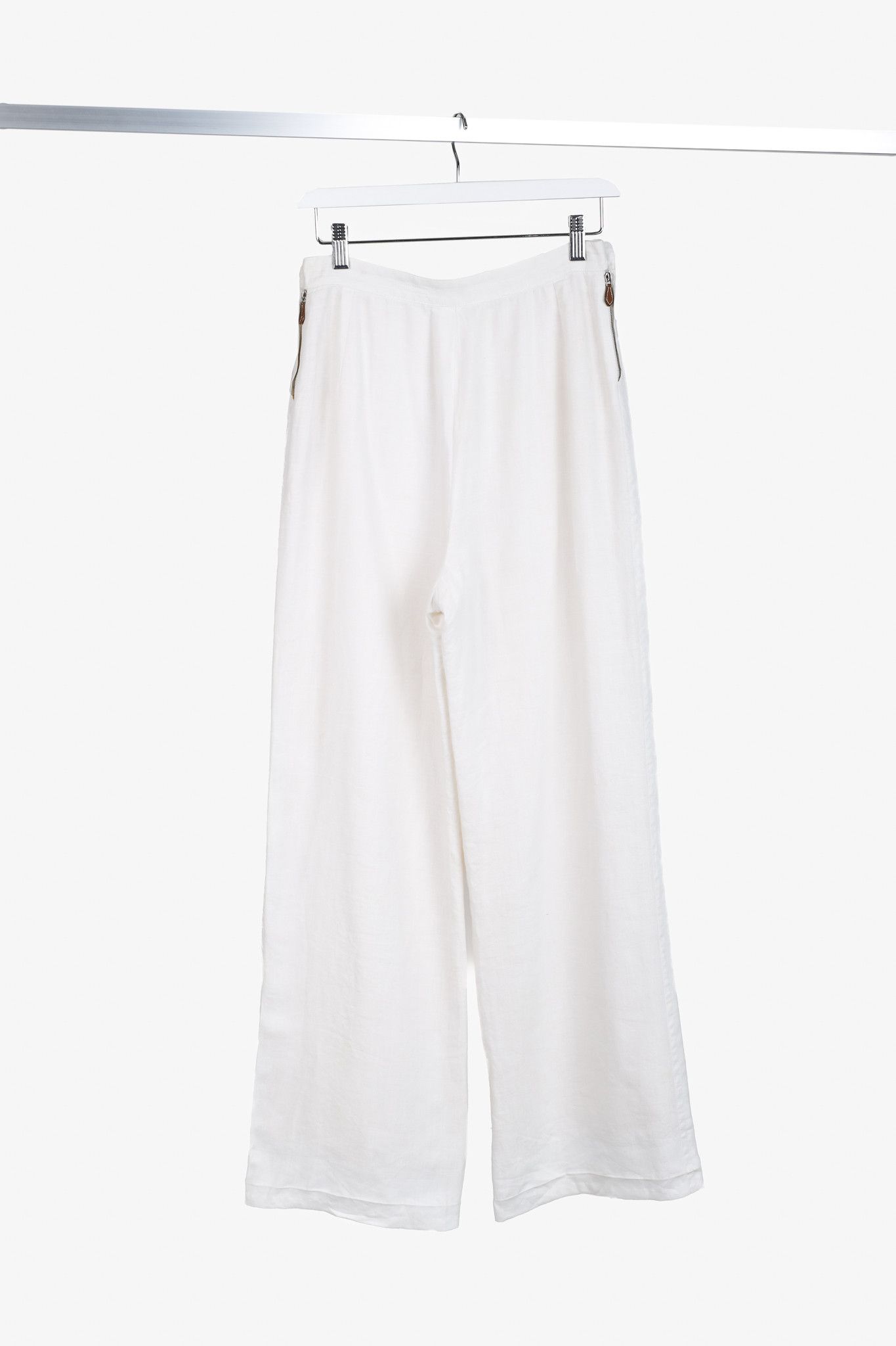Hermes Hermes Vintage White Linen Sailor-Inspired Pant Size 27" / US 4 / IT 40 - 2 Thumbnail