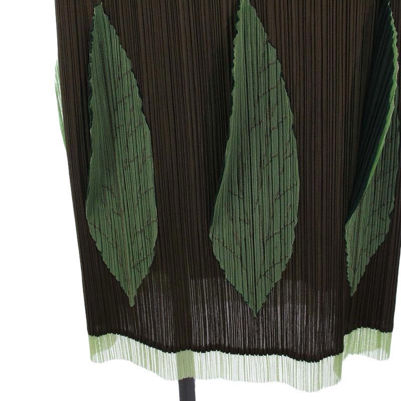 Issey Miyake Pleats Please Issey Miyake Pleated Leaves Motif Long Skirt Size 28" / US 6 / IT 42 - 20 Thumbnail