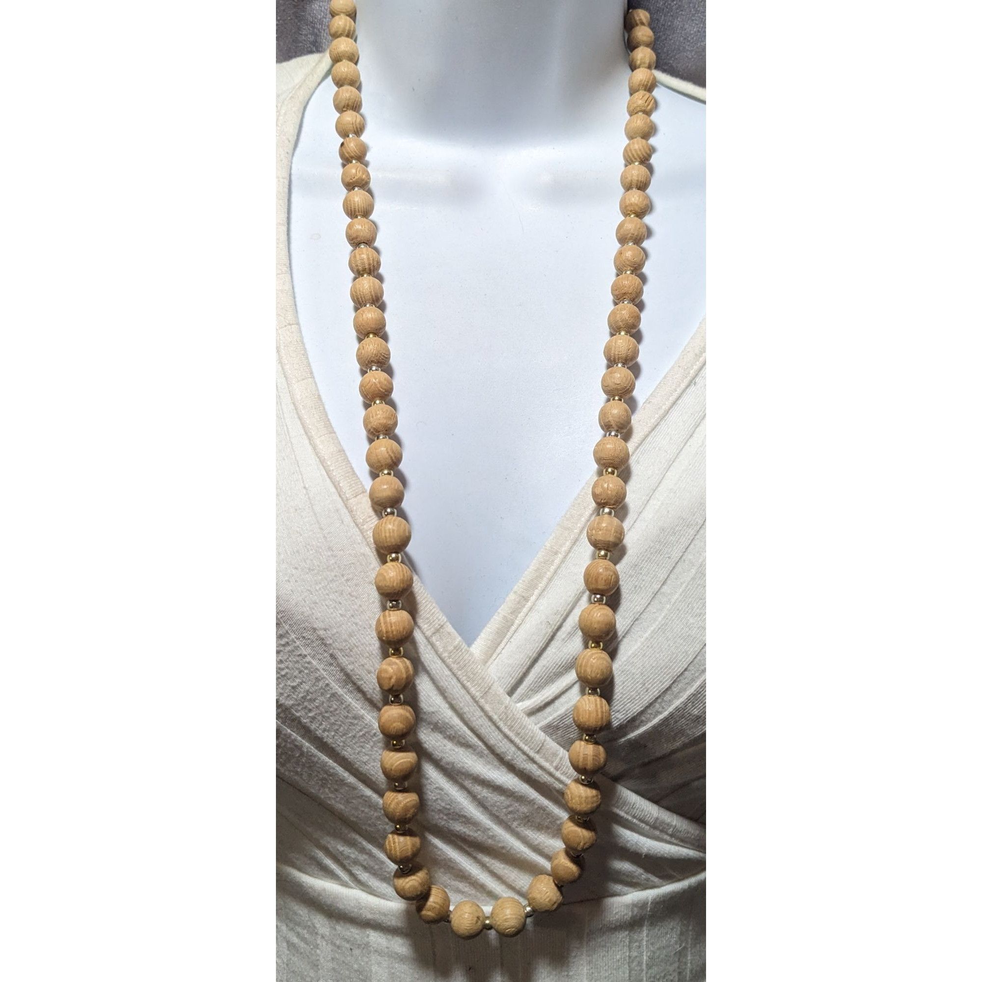 Other Casual Retro Tan Wooden Beaded Necklace Size ONE SIZE - 4 Thumbnail