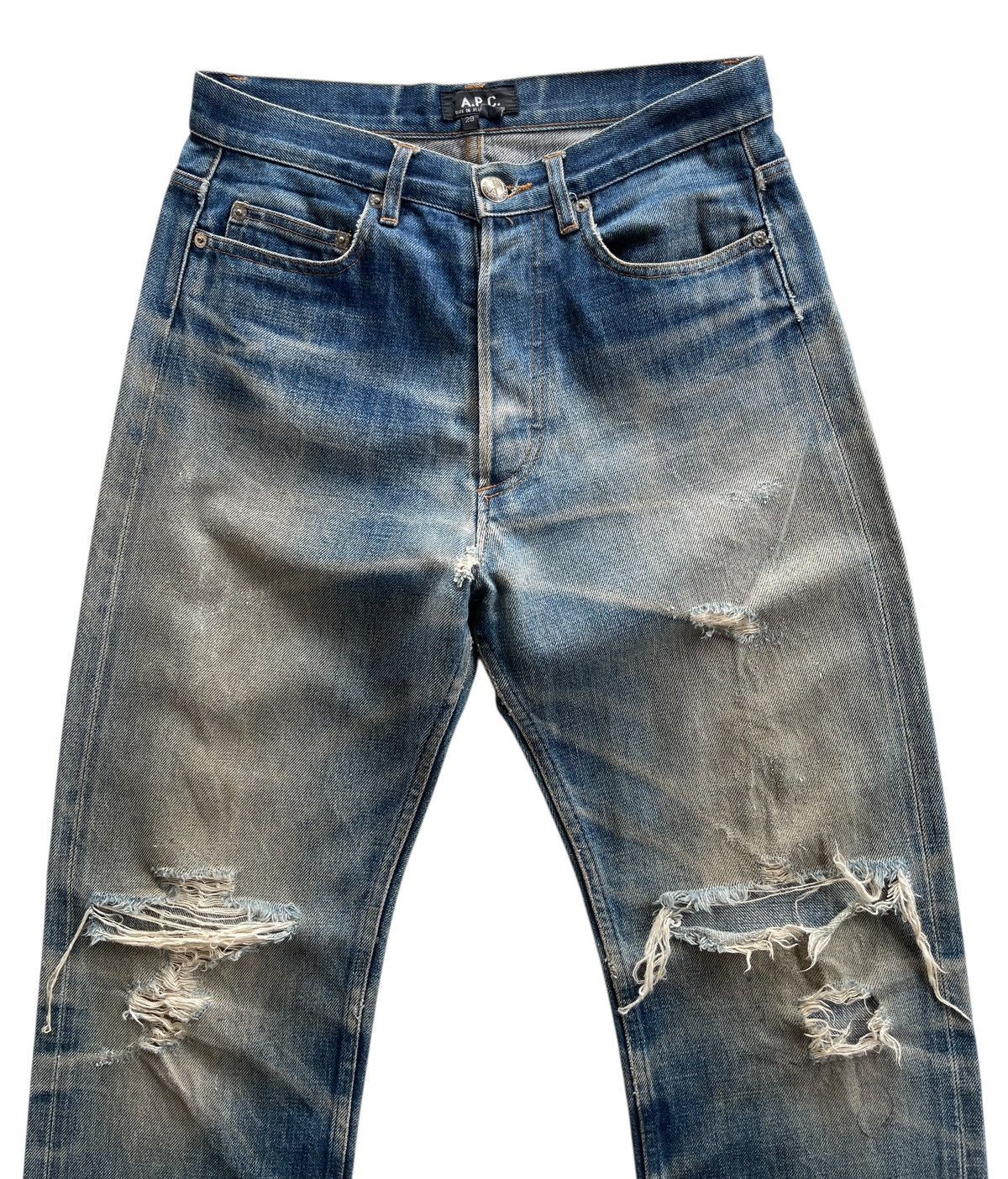 A.P.C. THRASHED❗️A.P.C DISTRESSED SELVEDGE DENIM Size US 28 / EU 44 - 3 Thumbnail