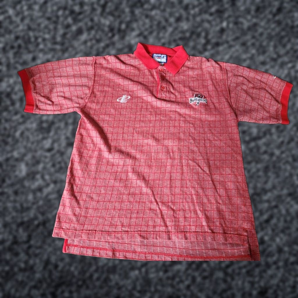 Logo Athletic VINTAGE Logo Athletic Polo Shirt Mens XL NFL Tampa Bay Buccaneers Logo Athletic Polo Shirt 90s Football Golf Red Cotton Knit Short Sleeve Collared Size US XL / EU 56 / 4 - 1 Thumbnail