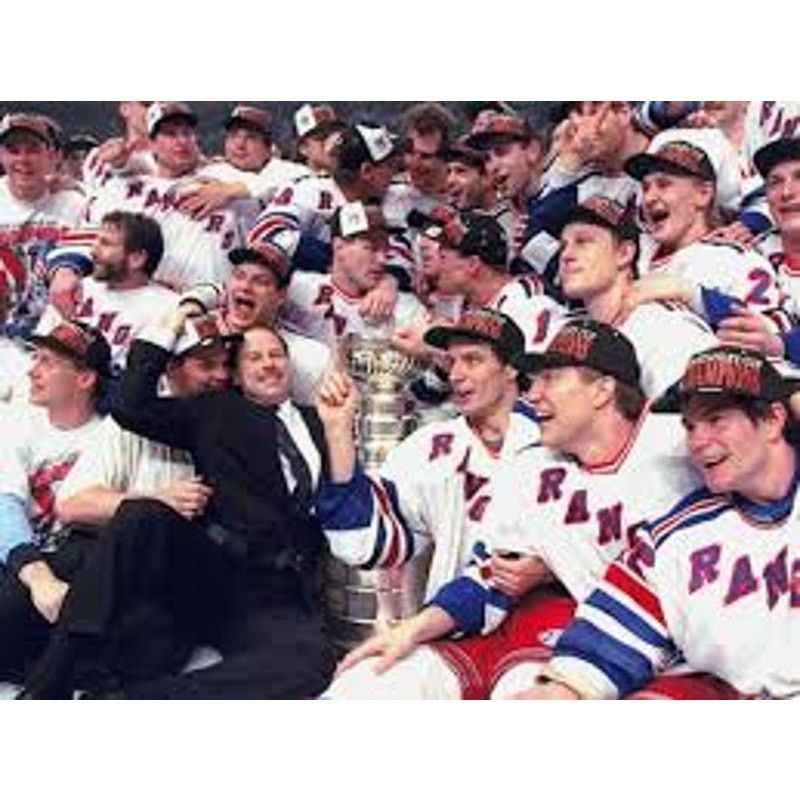 NHL × Starter New York Rangers 90s STARTER satin bomber M blue hockey vtg Size US M / EU 48-50 / 2 - 5 Thumbnail