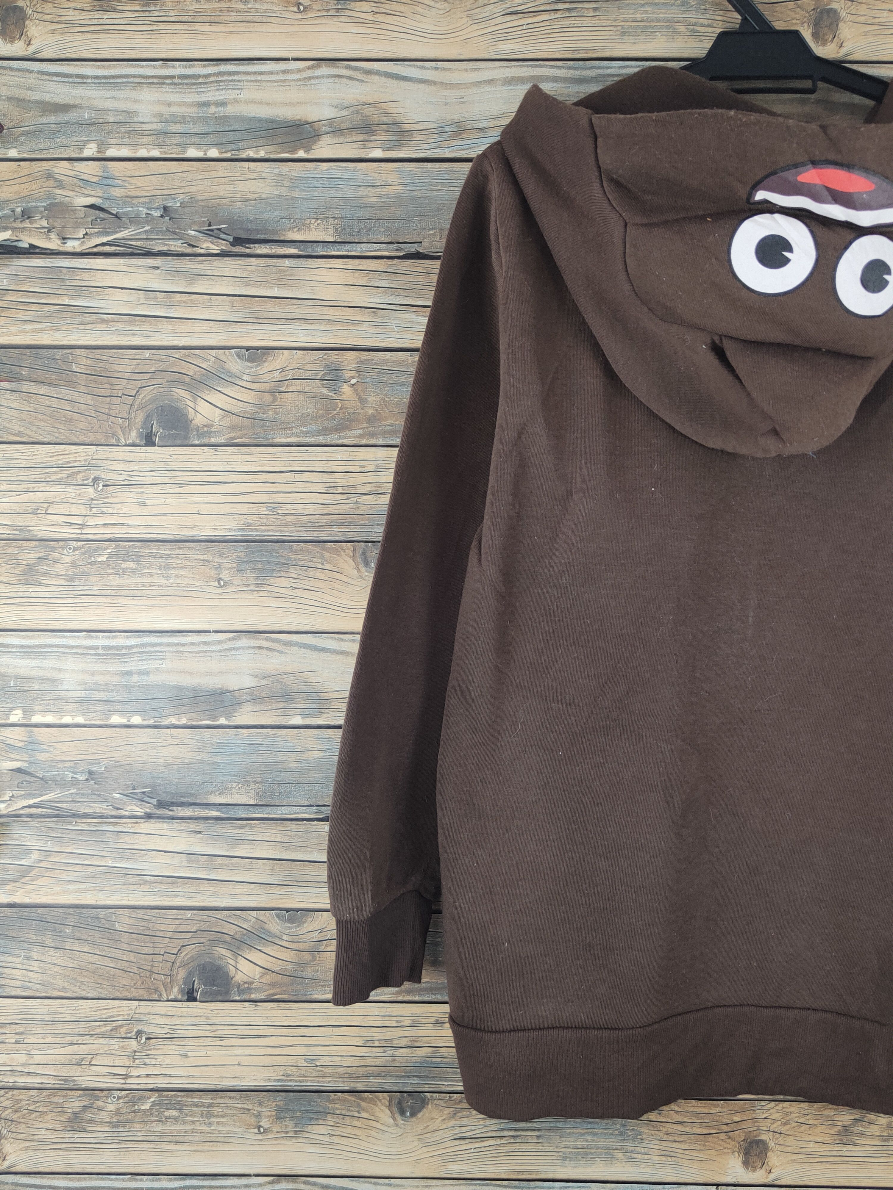 Japanese Brand Very rare Big Emoji Brown Hoodie Sweatshirts Size US M / EU 48-50 / 2 - 9 Thumbnail