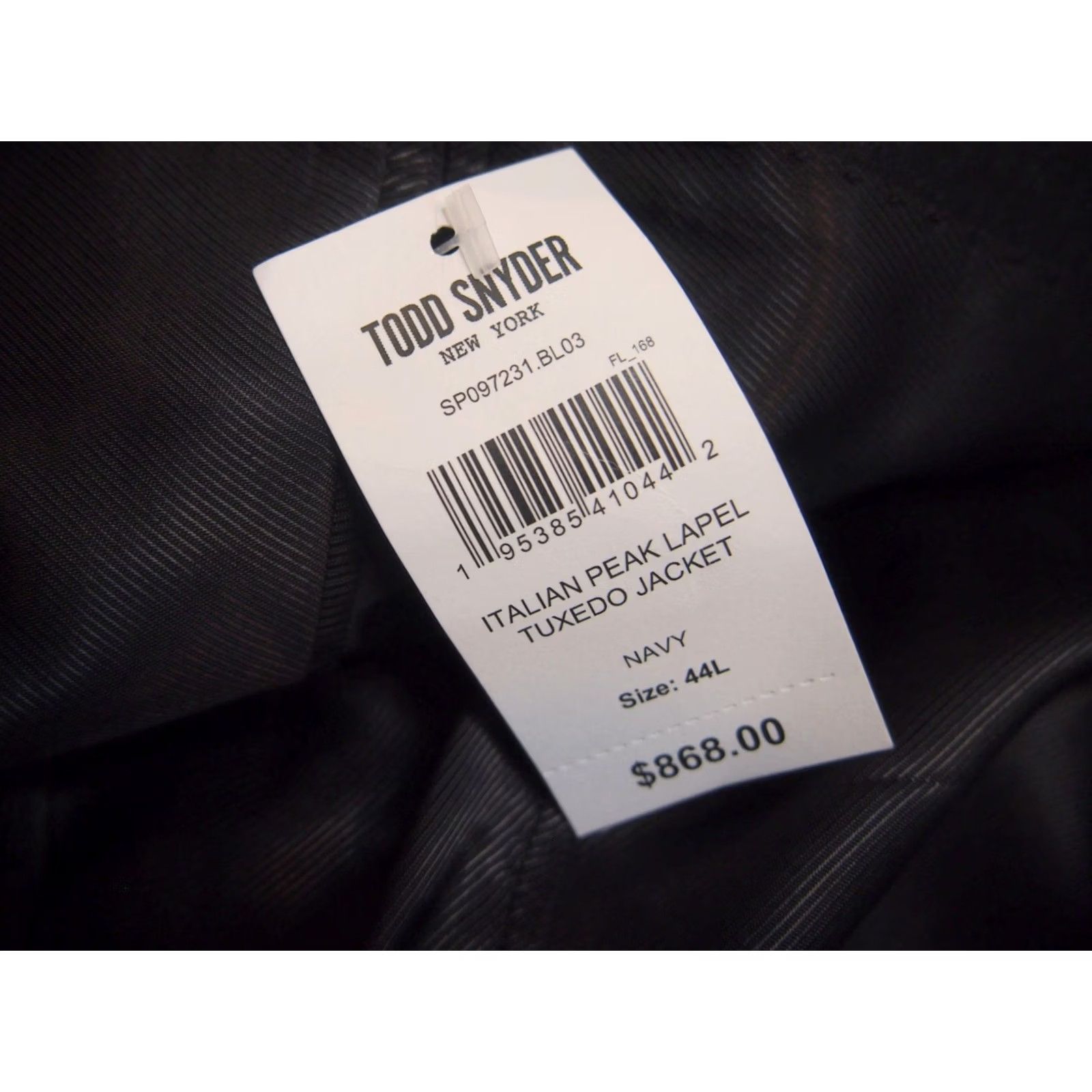 Todd Snyder Todd Snyder Tuxedo Jacket Mens 44L Navy Peak Lapel Dinner NWT Made in Italy Size 44R - 2 Thumbnail