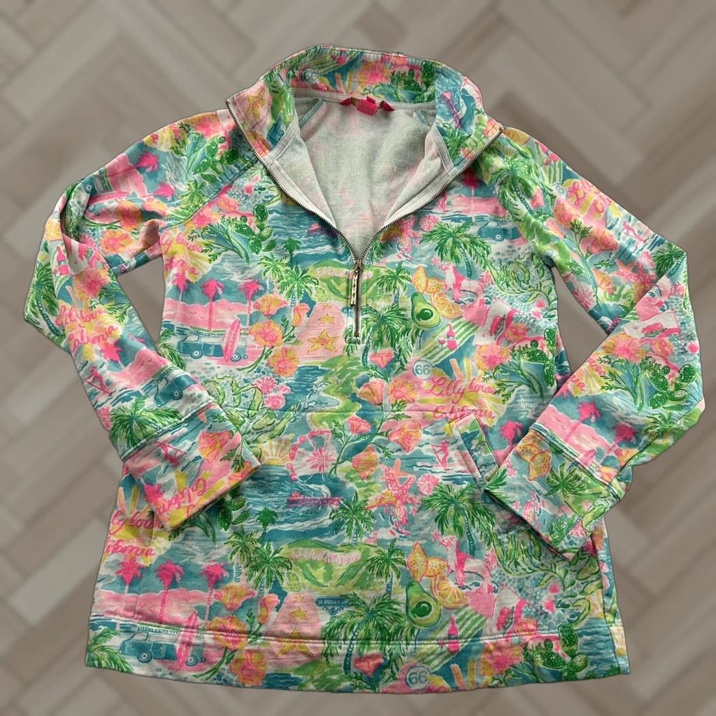 Lilly Pulitzer Lilly Pulitzer 1/4 Zip Floral Skipper Pullover Jacket Women's XS Pullover XS Floral Multicolor 1/4 Zip Womens Size XS / US 0-2 / IT 36-38 - 1 Thumbnail
