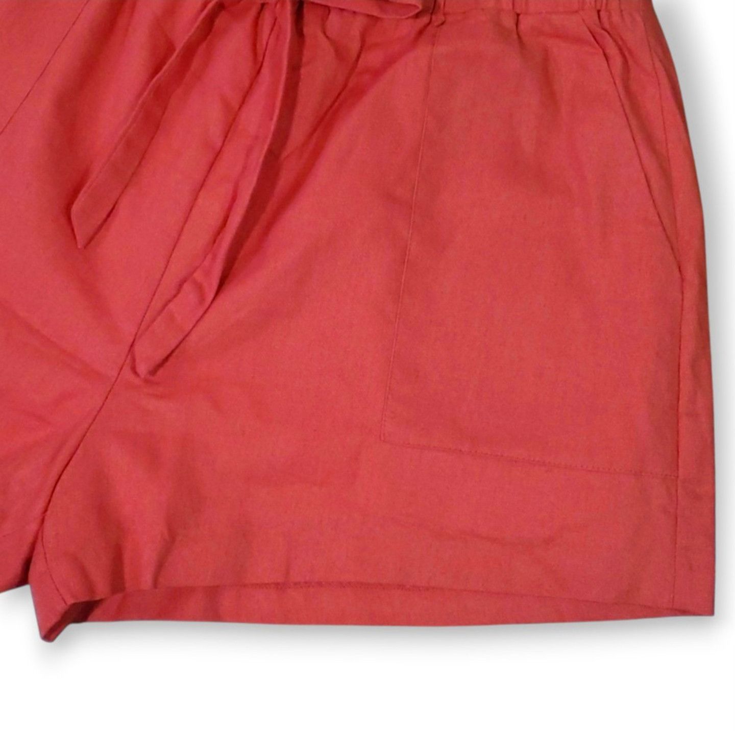 Other Lush Size L Shorts Cotton Linen Rayon Tie Front Pockets Size 34" / US 12 / IT 48 - 5 Thumbnail