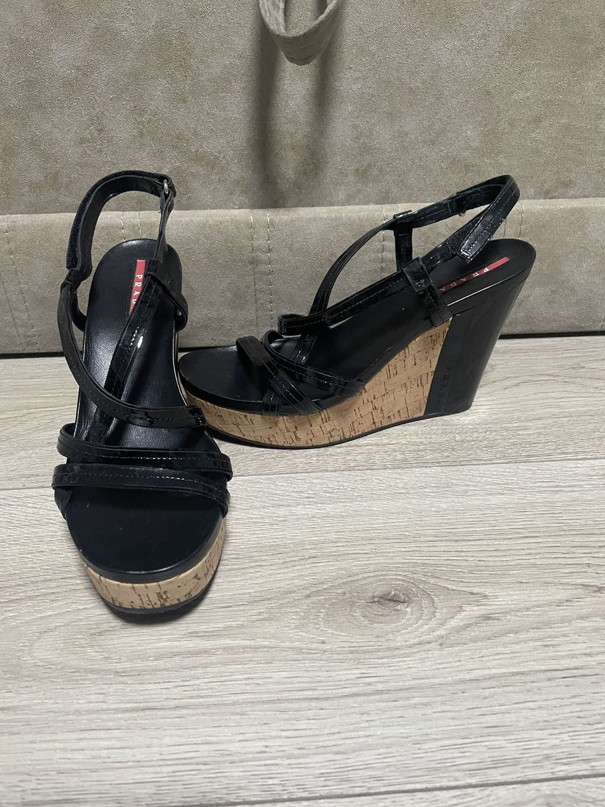 Prada Prada Sport Leather And Cork Platform Heels Shoes Women’s Size US 9 / IT 39 - 1 Thumbnail