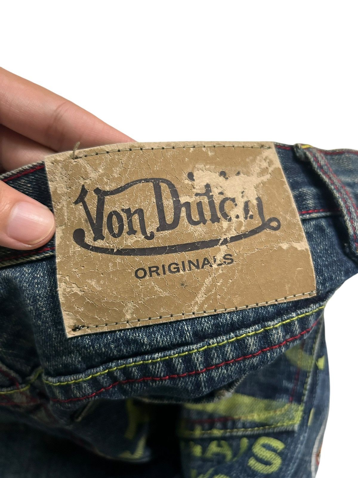 If Six Was Nine × Japanese Brand × Von Dutch Von Dutch Vintage Rare Big Logo Short Denim ☠️☠️ Size US 31 - 7 Thumbnail