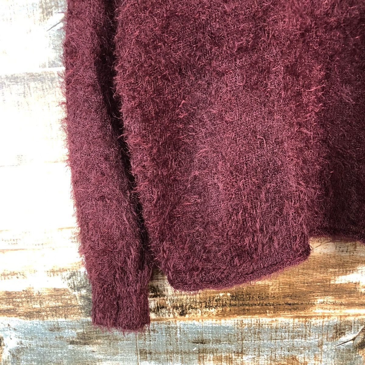 Homespun Knitwear × Japanese Brand DLL Hypen World Gallery Maroon Mohair Knitwear #C427 Size S / US 4 / IT 40 - 7 Thumbnail