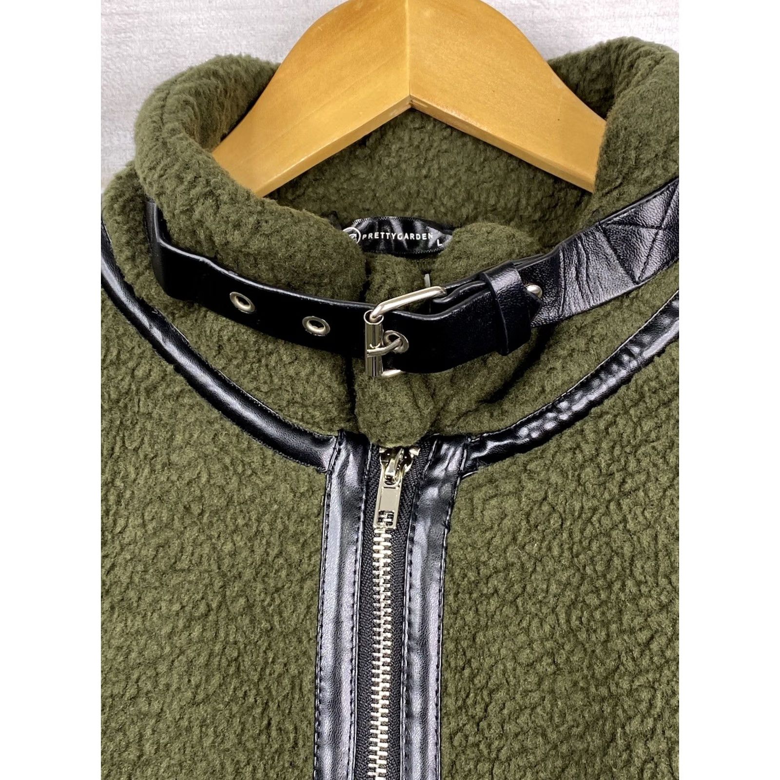 Vintage Pretty Garden Jacket Womens L Green Fleece Sherpa Hooded Long Zip Winter Coat Modern Piping Casual Mens? Women Size L / US 10 / IT 46 - 4 Thumbnail