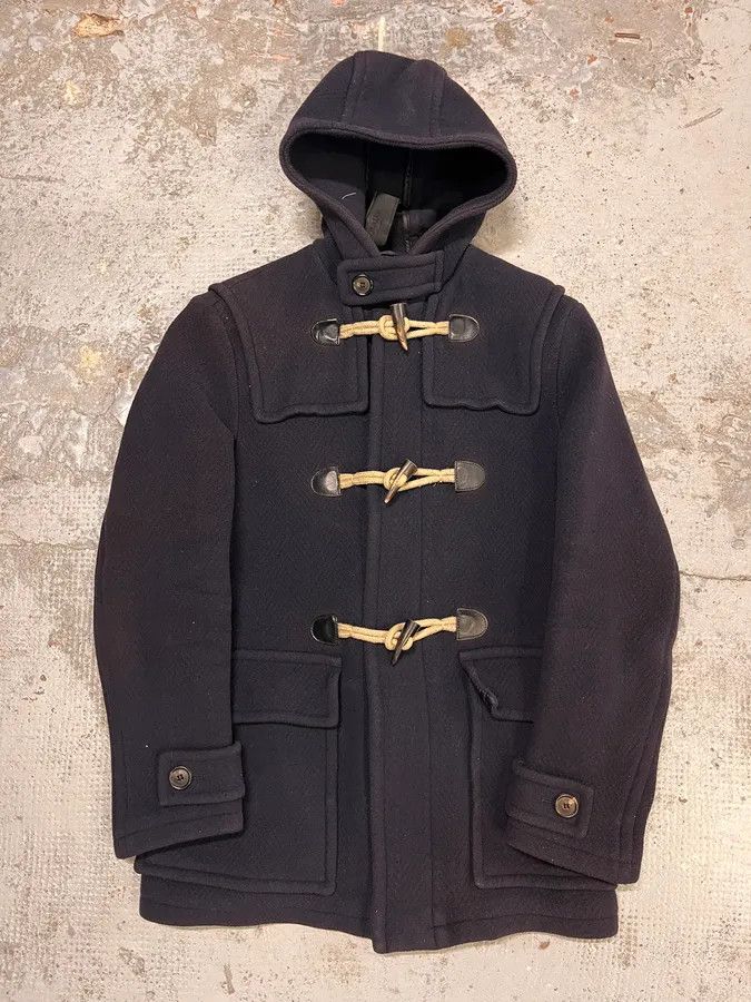 Prada 2000s Prada Navy Wool Horne Buckle Mongolian Hooded Jacket Size US S / EU 44-46 / 1 - 1 Thumbnail