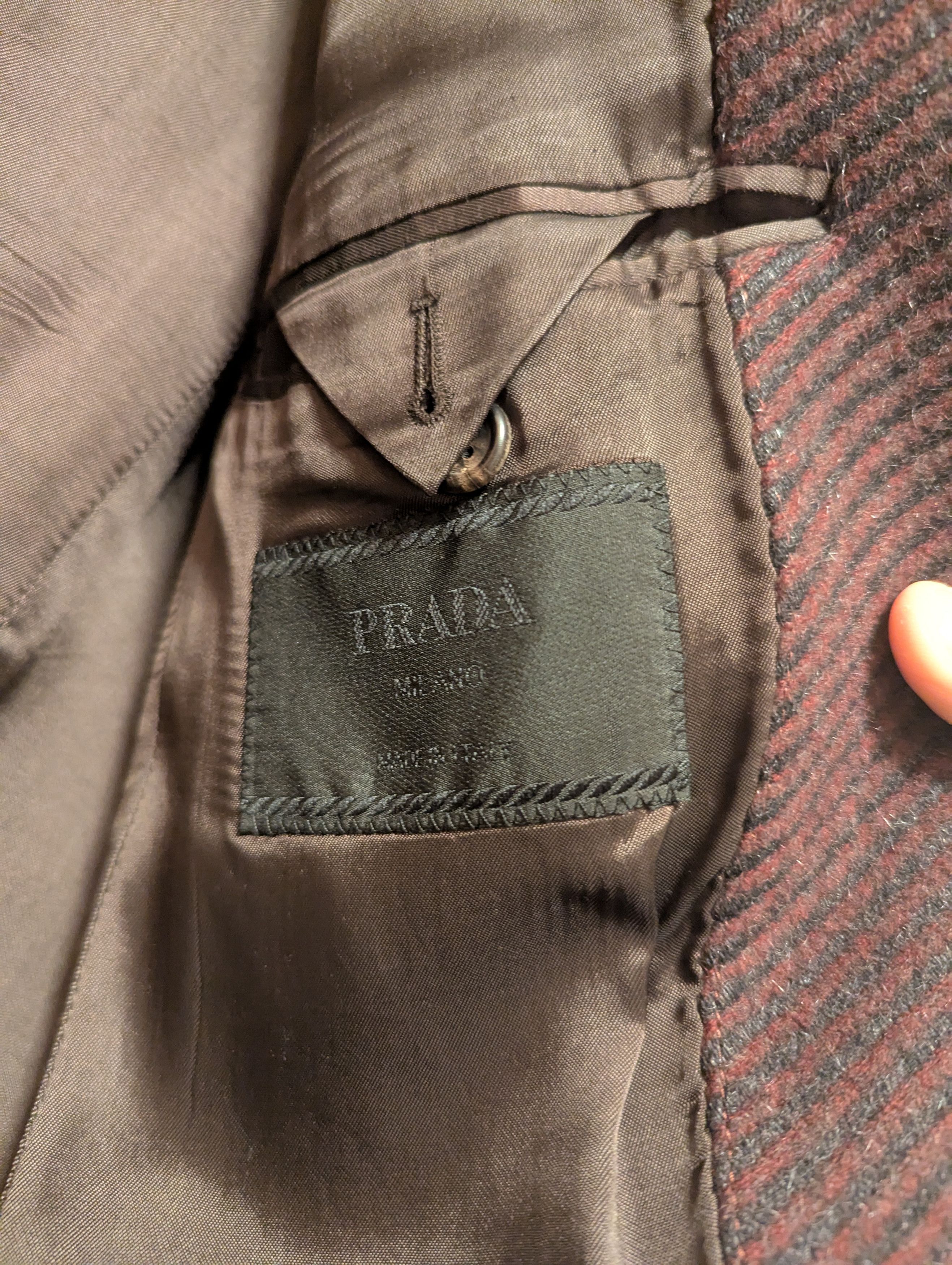 Prada Charcoal Burgundy Mohair & Cashmere Topcoat Size US M / EU 48-50 / 2 - 2 Thumbnail