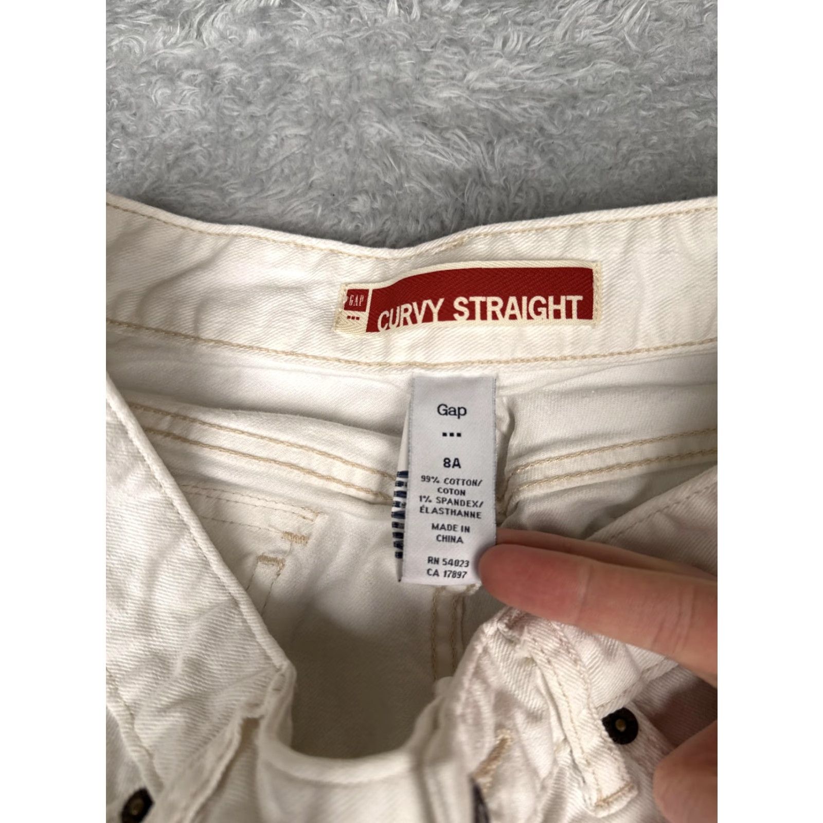 Gap Gap Jeans Womens 8A White Curvy Straight Stretch Denim Casual Mid Rise 28x29 Size 30" / US 8 / IT 44 - 6 Thumbnail