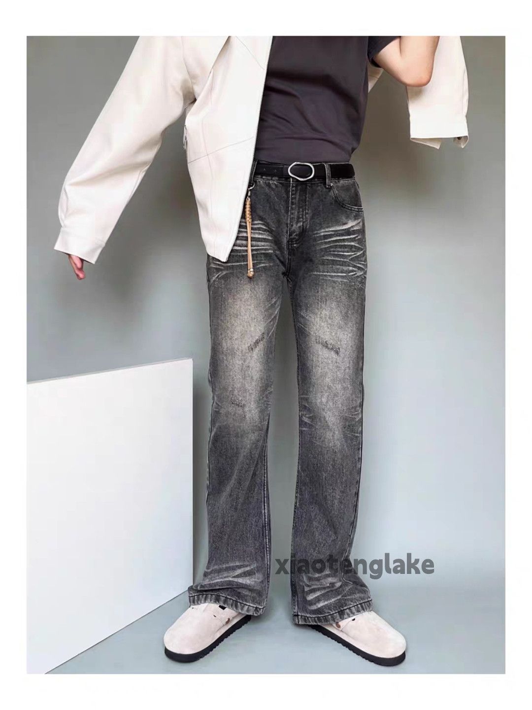 Jean × Vintage washed faded punk grunge bootcut yuppie flared jeans Size US 30 / EU 46 - 1 Thumbnail