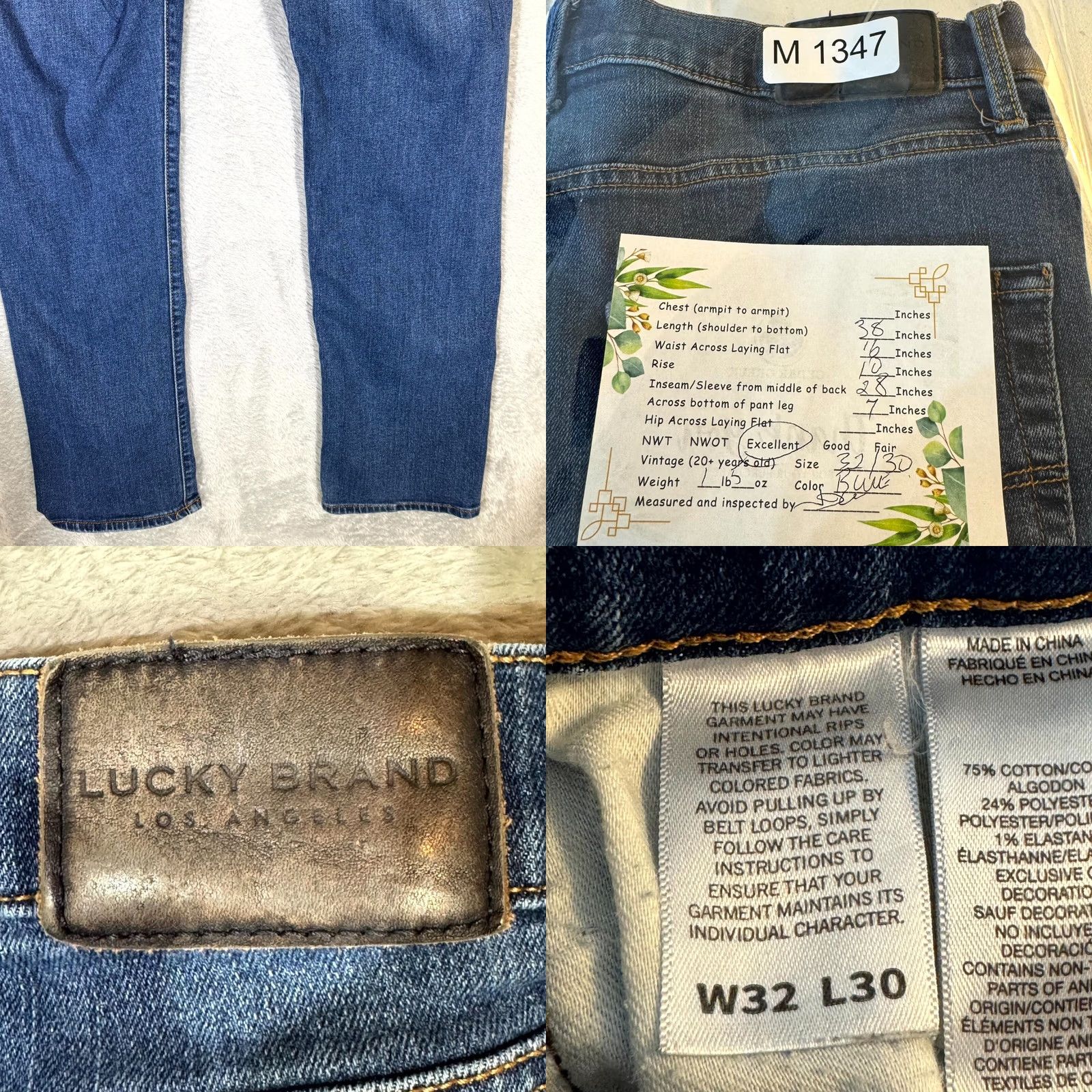 Lucky Brand Lucky Brand 410 Jeans Men’s 32x30 Blue Denim Athletic Slim Mid-Rise Straight Size US 32 / EU 48 - 8 Thumbnail