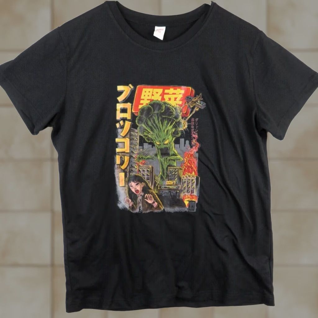 Vintage VINTAGE Romwe Killer Kaiju Broccoli Vegetable Monster Broccozilla T-Shirt Orange M Unisex Adults Size US M / EU 48-50 / 2 - 1 Thumbnail