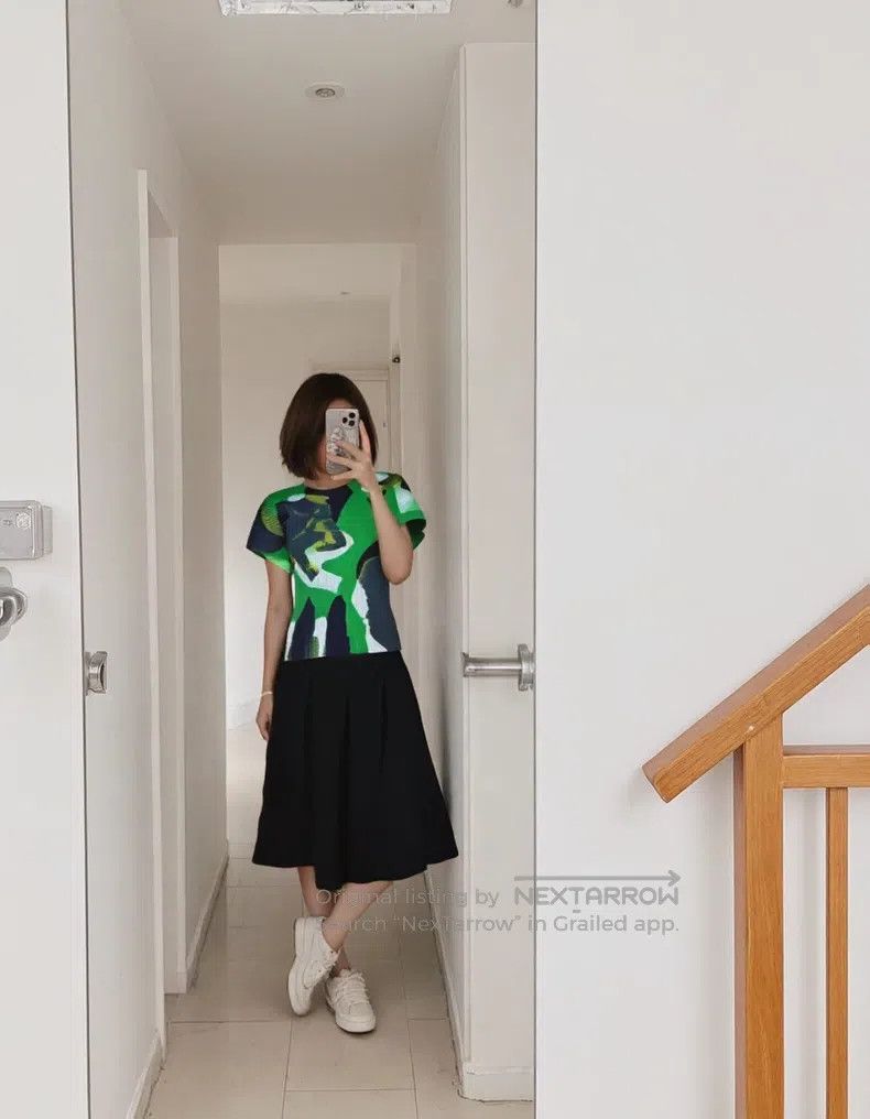 Issey Miyake Issey Miyake Green Dress Size L / US 10 / IT 46 - 8 Thumbnail