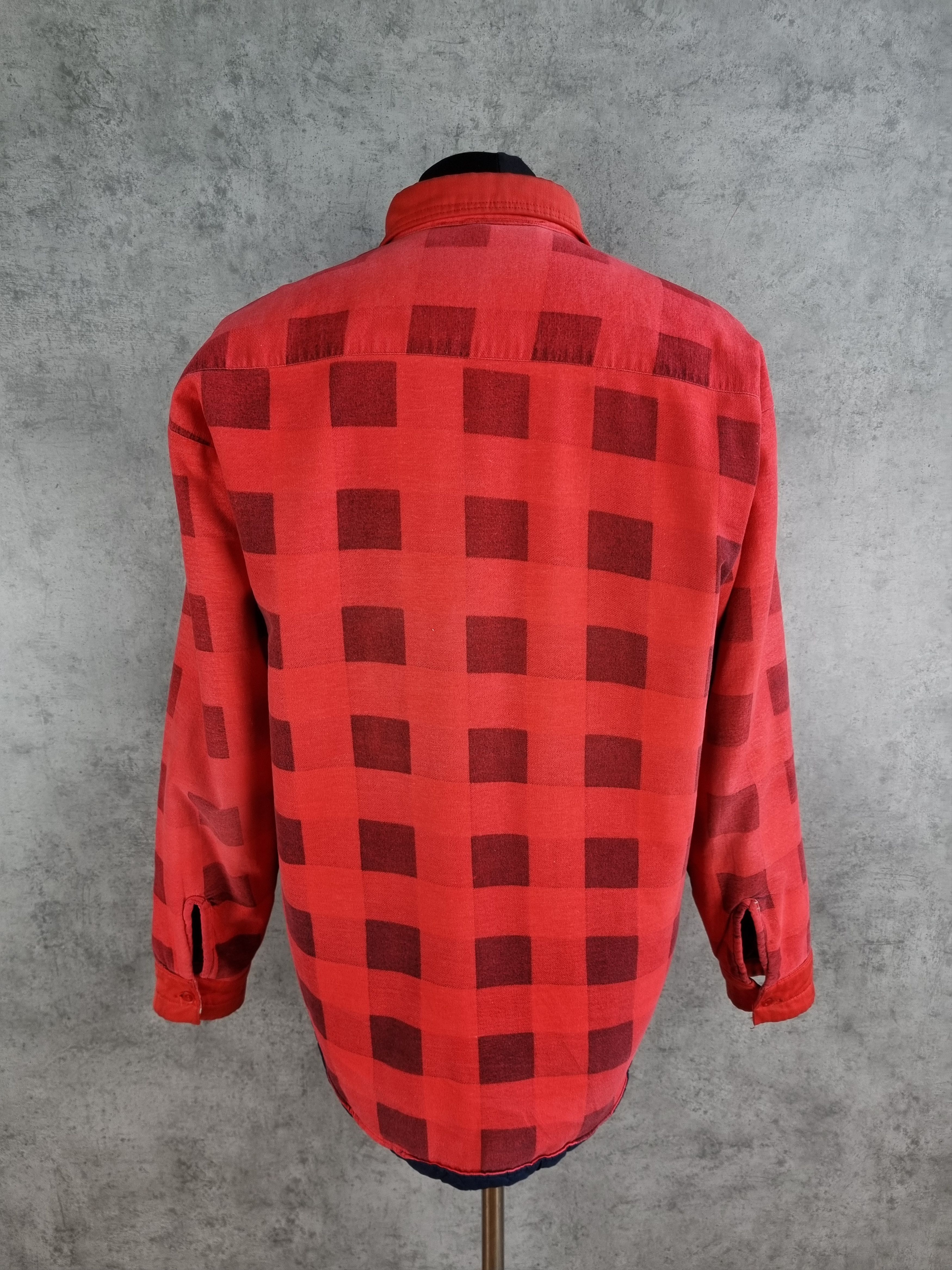 Le Laboureur × Vintage 80s Rare Quilted Plaid Worked Over Shirt Grunge Thrashed Size US L / EU 52-54 / 3 - 4 Thumbnail