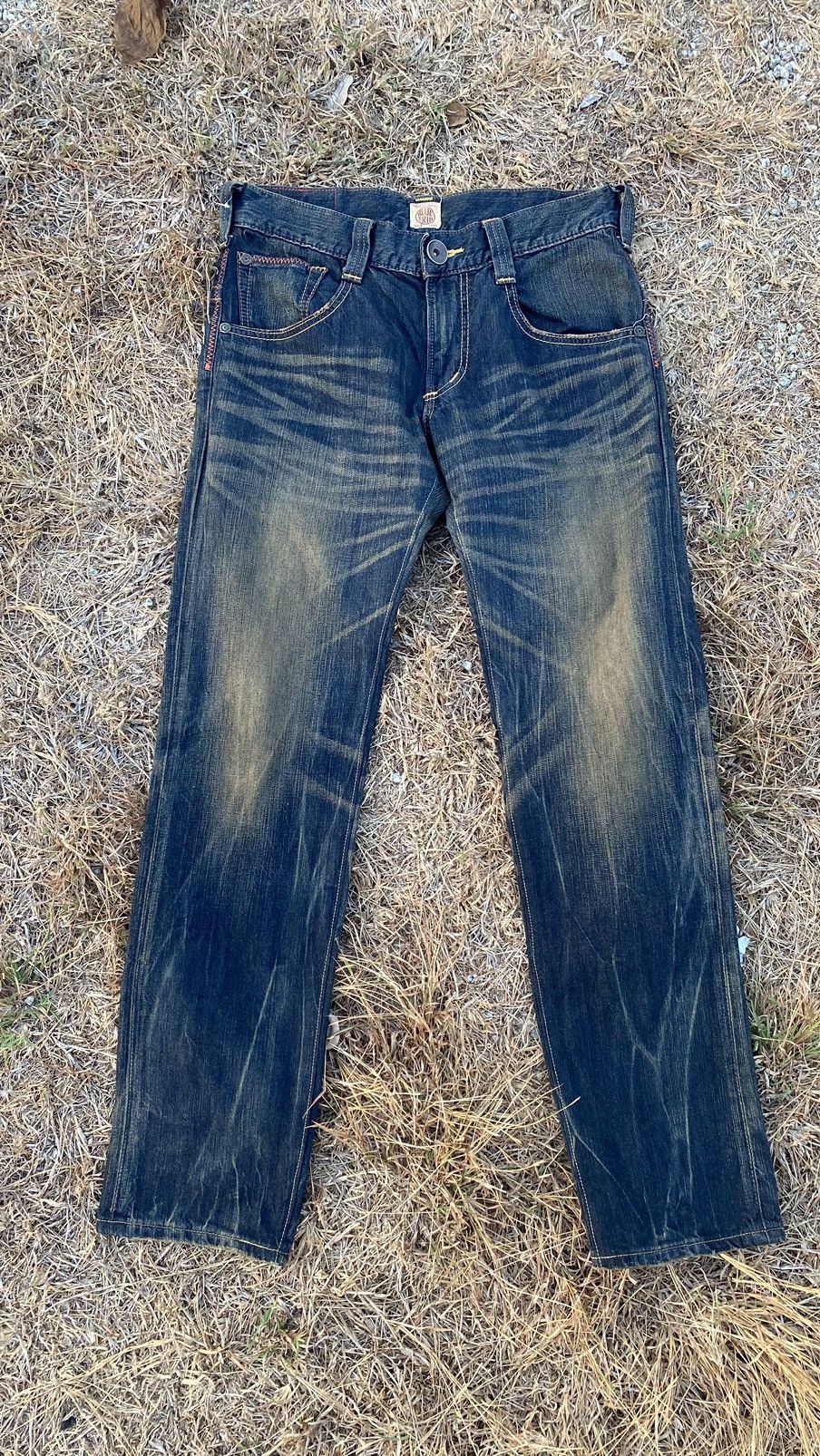 Edwin Edwin Blue Trip Buckle Jeans Very Nice Design Size US 33 - 1 Thumbnail