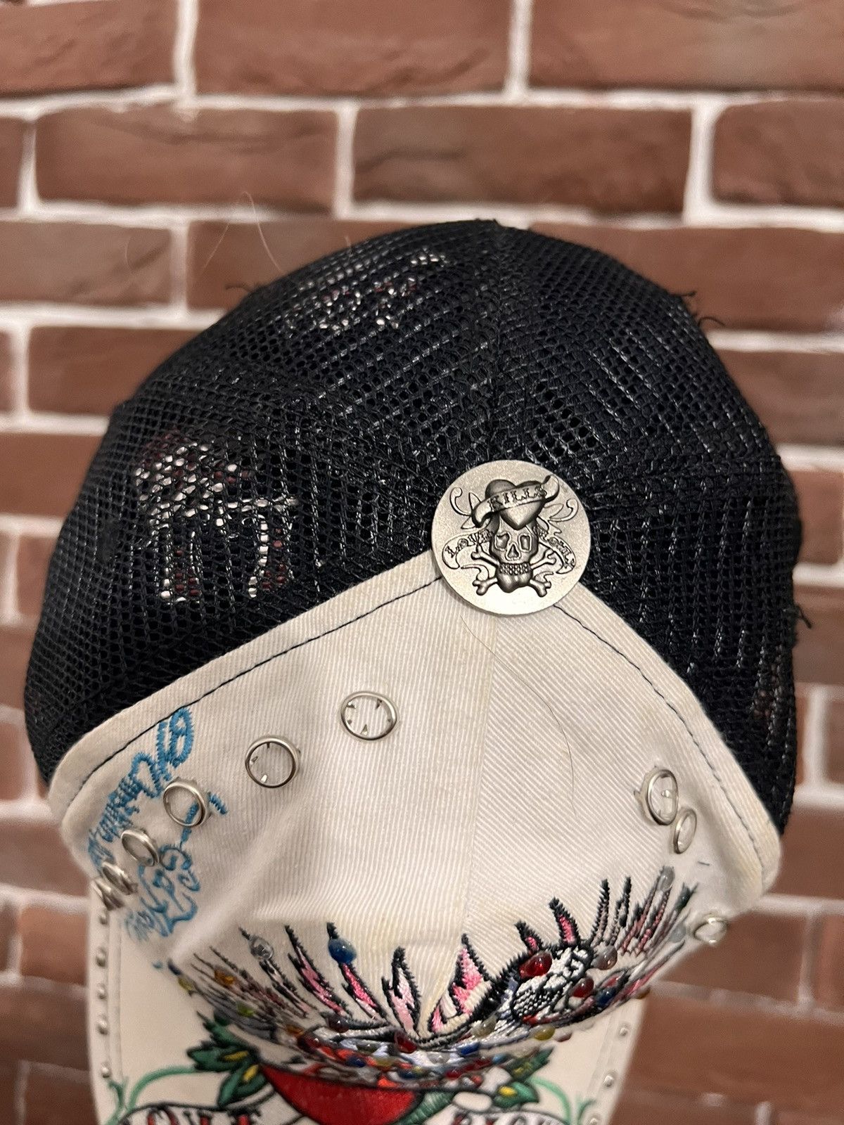 Christian Audigier Rare Vintage Ed Hardy Bulldog Panther Hat Cap Y2K Drip Hype Size ONE SIZE - 6 Thumbnail