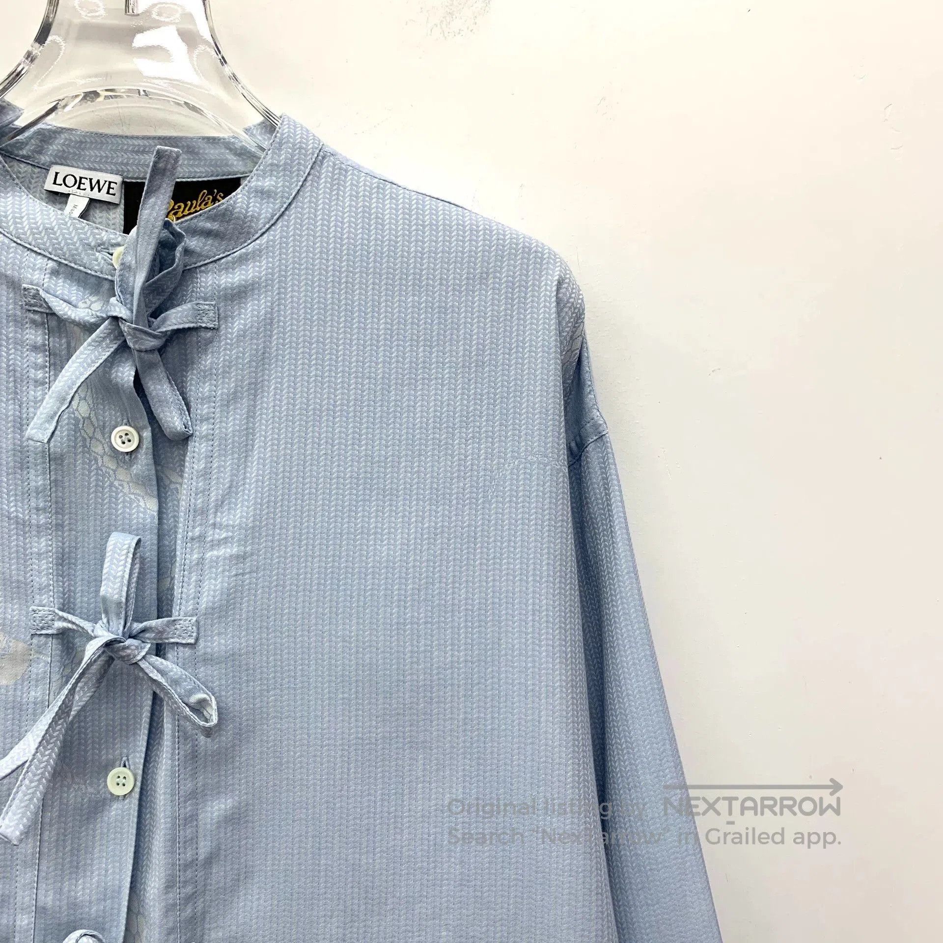 Loewe light blue lizard patterned long sleeve shirt. Size US XXS / EU 40 - 3 Thumbnail