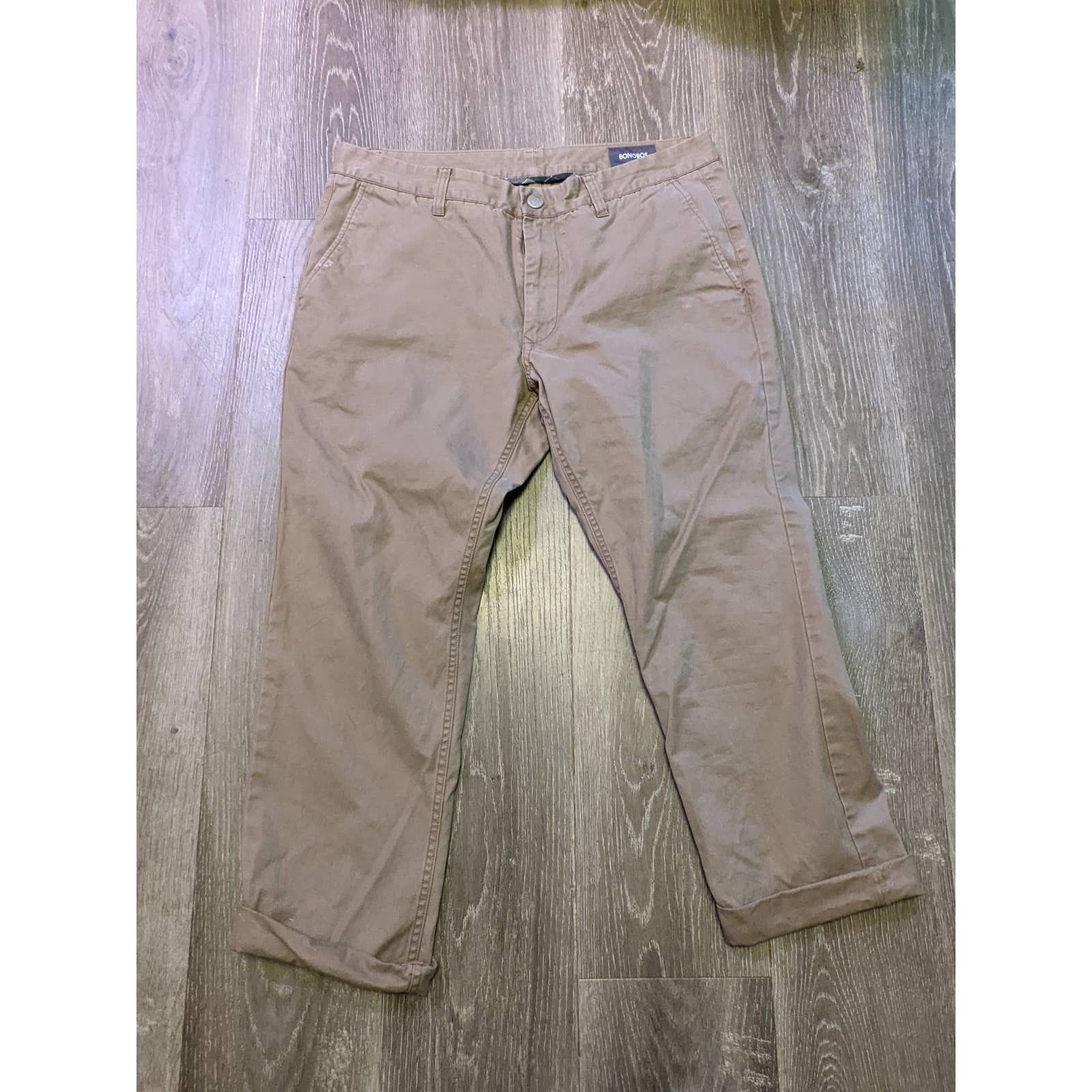 Bonobos Bonobos Mens Strech Chino Khaki Pants Size US 34 / EU 50 - 1 Thumbnail