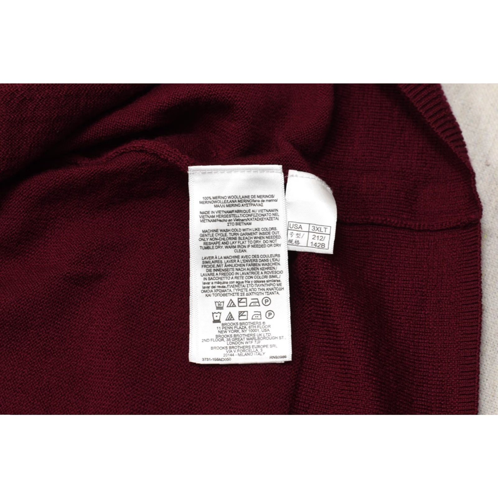 Brooks Brothers VINTAGE? No. Brooks Brothers 3XLT Men's Red 1/4 Zip Pullover Sweater 100% Merino Wool Solid Knit Zipper Regular Big & Tall Mens Size US XXL / EU 58 / 5 - 6 Thumbnail