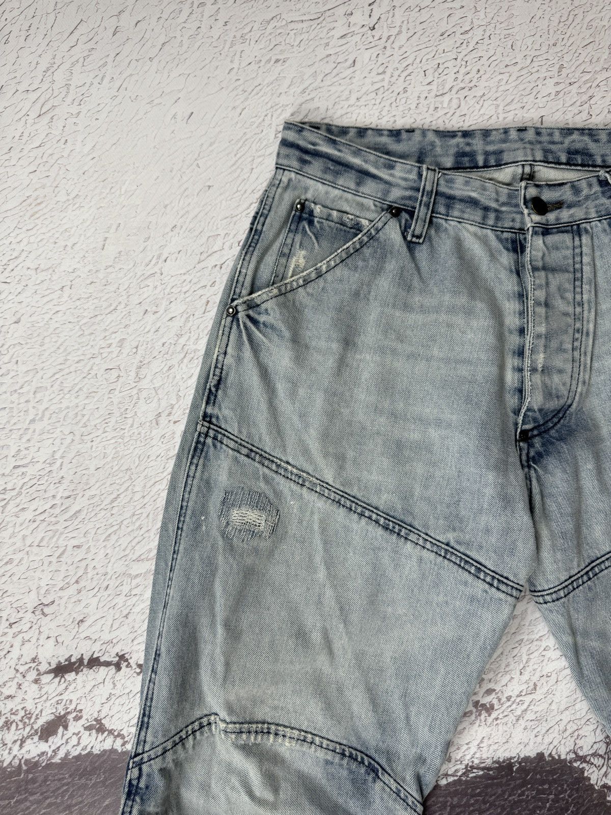 G-Star G-Star Raw Elwood vintage light blue double knee denim jeans Size US 32 / EU 48 - 8 Thumbnail