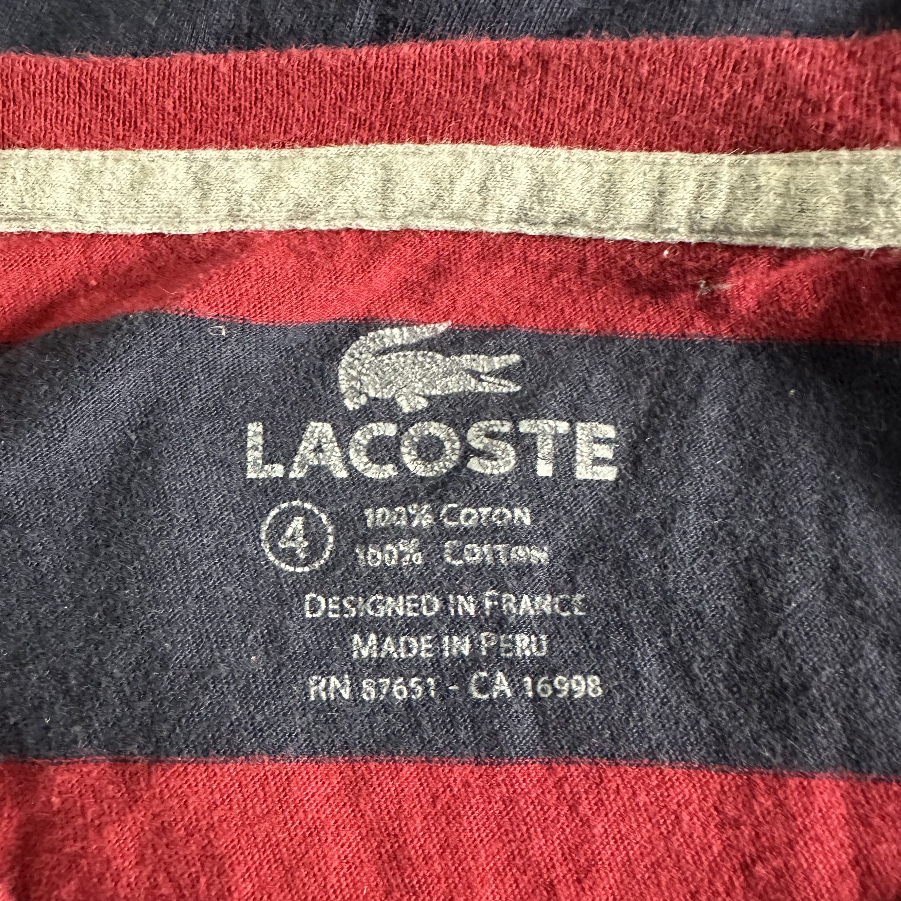 Lacoste 🔥RARE🔥Lacoste Stripes V-Neck T-shirt Size S / US 4 / IT 40 - 4 Thumbnail