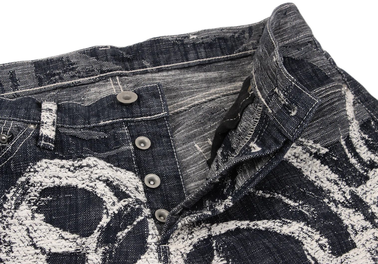 Issey Miyake Cotton Graphic Jacquard Patch Pocket Denim Set Up Indigo Size US 36 / EU 52 - 13 Thumbnail