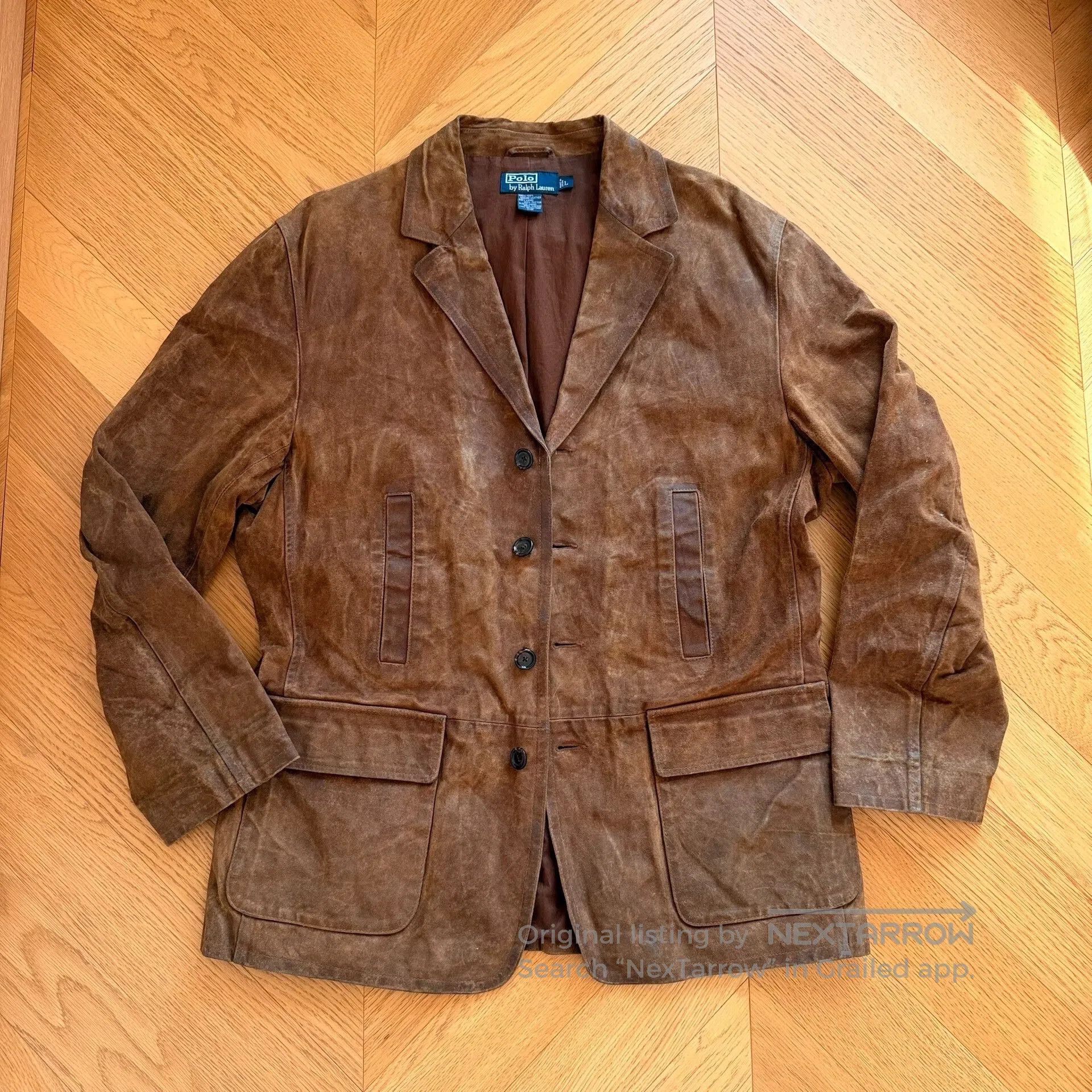 RLX Ralph Lauren Vintage Brown Leather Hunting Jacket. Size US L / EU 52-54 / 3 - 1 Thumbnail