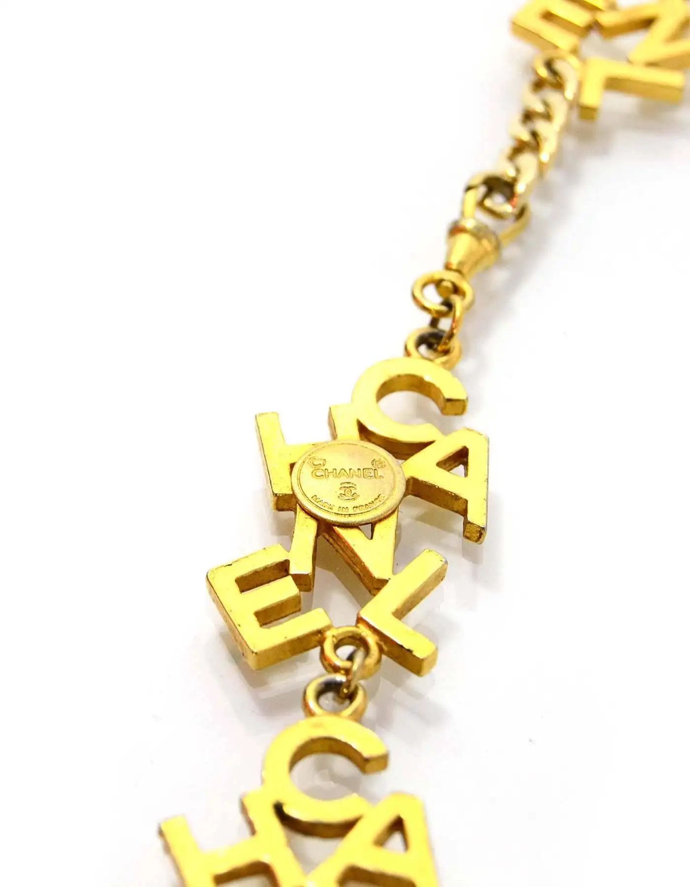 Chanel Chanel Vintage Gold 'CHANEL' Charm Letters Choker Necklace Size ONE SIZE - 6 Thumbnail