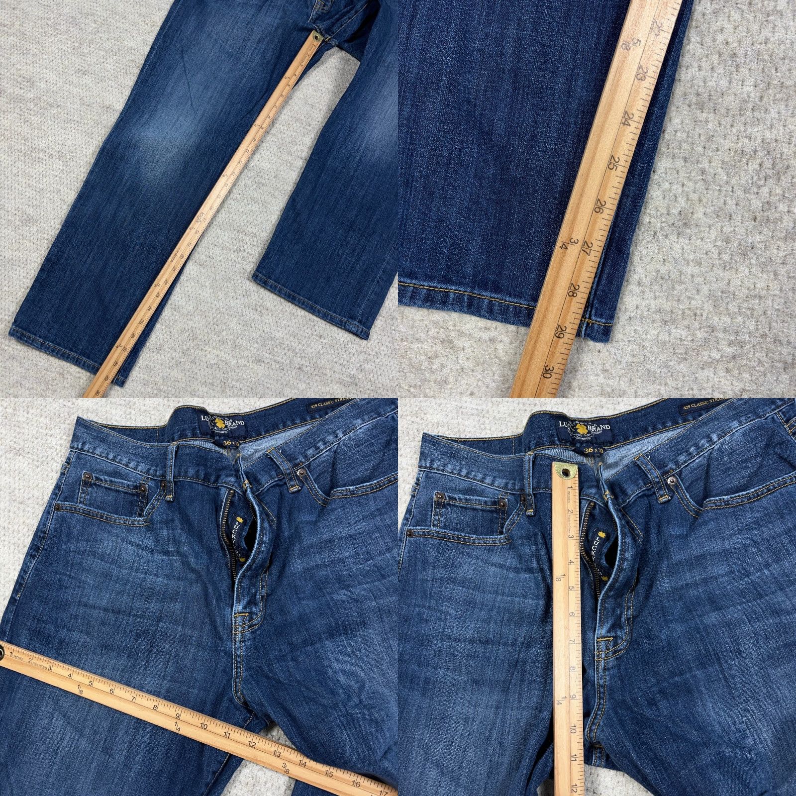 Lucky Brand Lucky Brand Jeans Men 36x30 Straight Blue Denim 5-Pocket Regular Fit Dark Wash Classic American Y2K Mens Size US 36 / EU 52 - 8 Thumbnail
